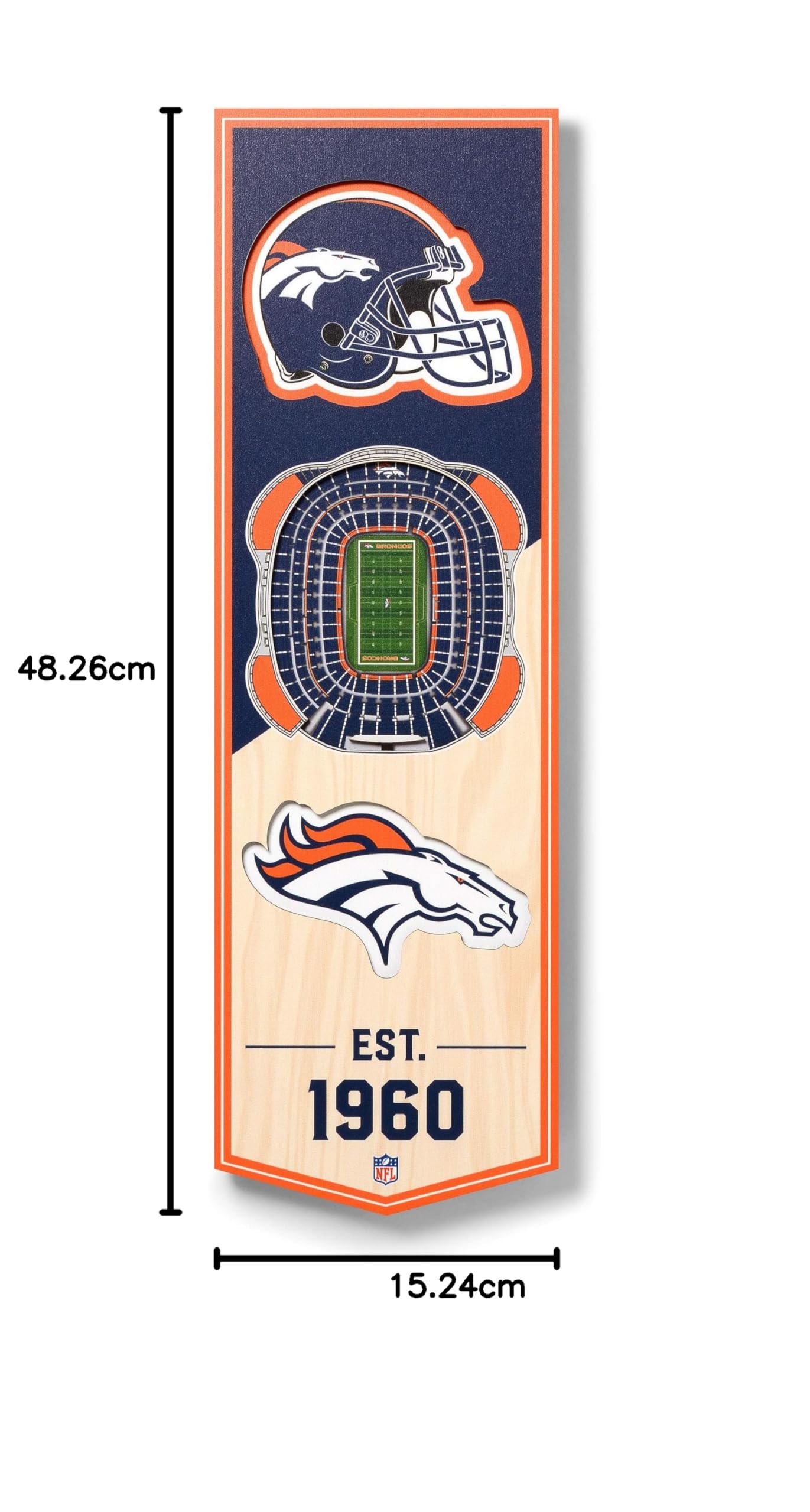 YouTheFan Bandera de Estadio 3D de la NFL, 6 x 45 cm