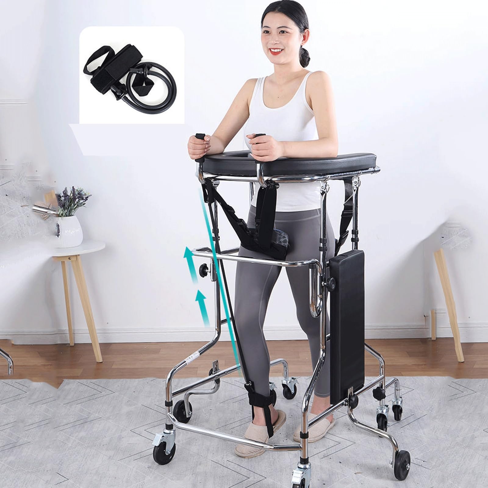 Deambulatore per Adulti L'allenamento e L'assistenza degli Arti Inferiori, Altezza Regolabile per Anziani, Disabili, Ictus, Emiplegia, Riabilitazione Post-operatoria (Size : Men's)