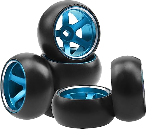 Miniatura 9 de Paquete de 4 neumáticos de plástico para automóvil de 0.98 x 0.59 pulgadas 128 pulgadas con llantas de metal compatibles con Wltoys K969 K989 P929