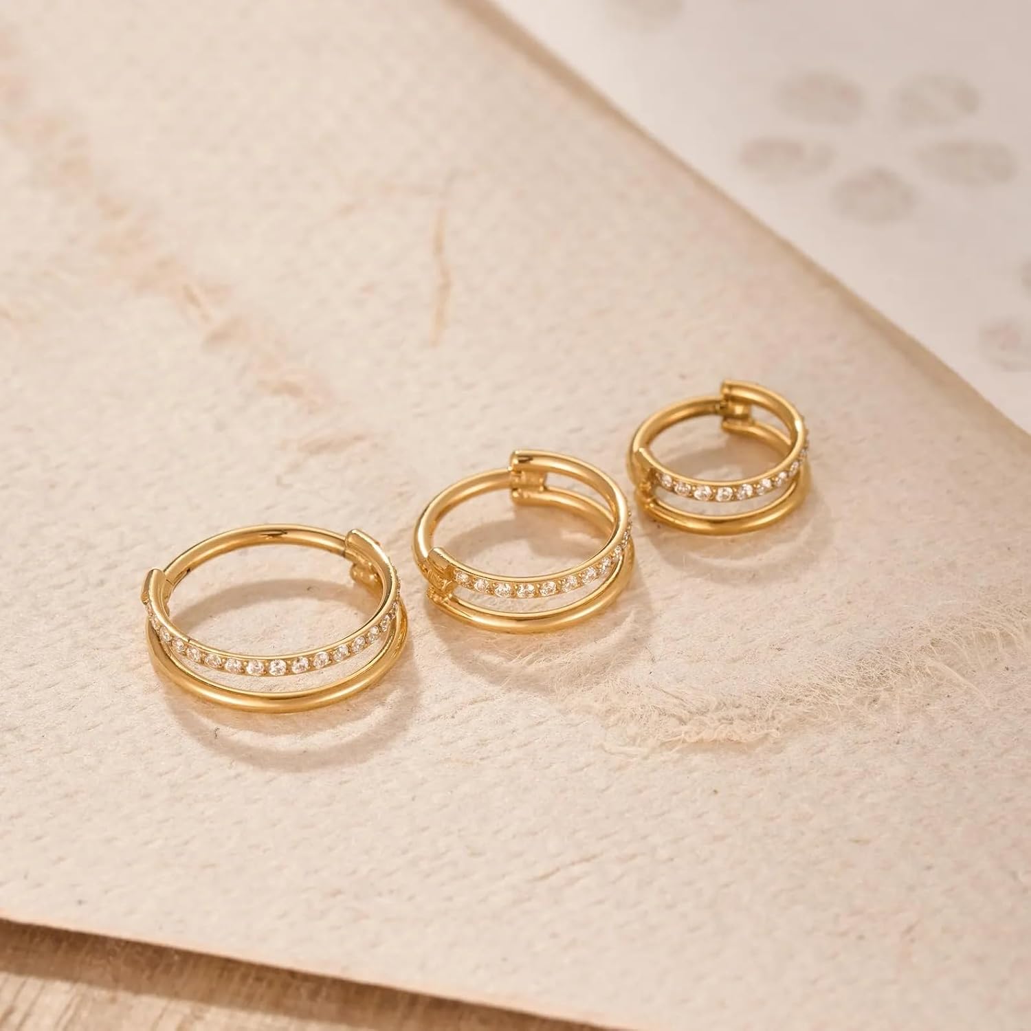 3PCS Titanium Earring Nose Ring, Cartilage Piercing Helix Earring Tragus Piercing for Women Rook Hoop Ear Stacks - Image 7