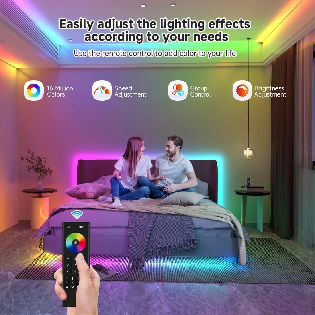 FCOB 2.4G WiFi SPI DR03W RGB Controlador LED RC03RFB RF Mando a Distancia Kit Soporte Tuya APP Smart Life APP Alexa Google Home para WS2811 WS2812 WS2813 WS2815 etc COB SMD Direccionable RGB Tiras LED