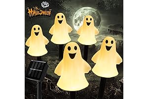 Solar Halloween Ghost Pathway Lights, Set Of 5, Outdoor Waterproof Ghost Decoration For Yard