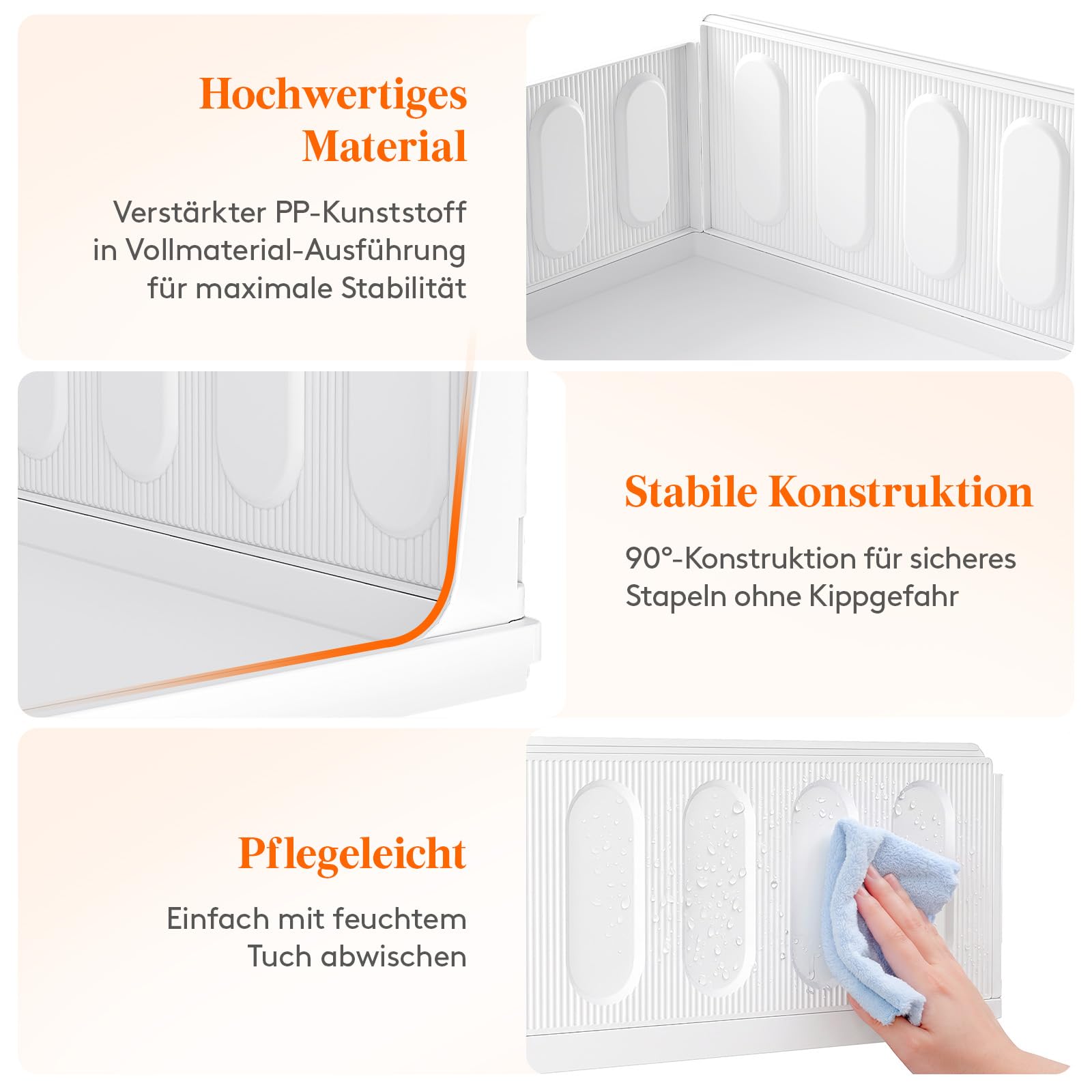 Lifewit 6 Pack Stapelbar Kleiderschrank Wardrobe Organizer für Kleidung, Kunststoff Ausziehbar Ordnungssystem Schrank für T-shirt, Innen Aufbewahrungsbox für Küche, Wohnmobil, Camping, 35.5 cm Dept