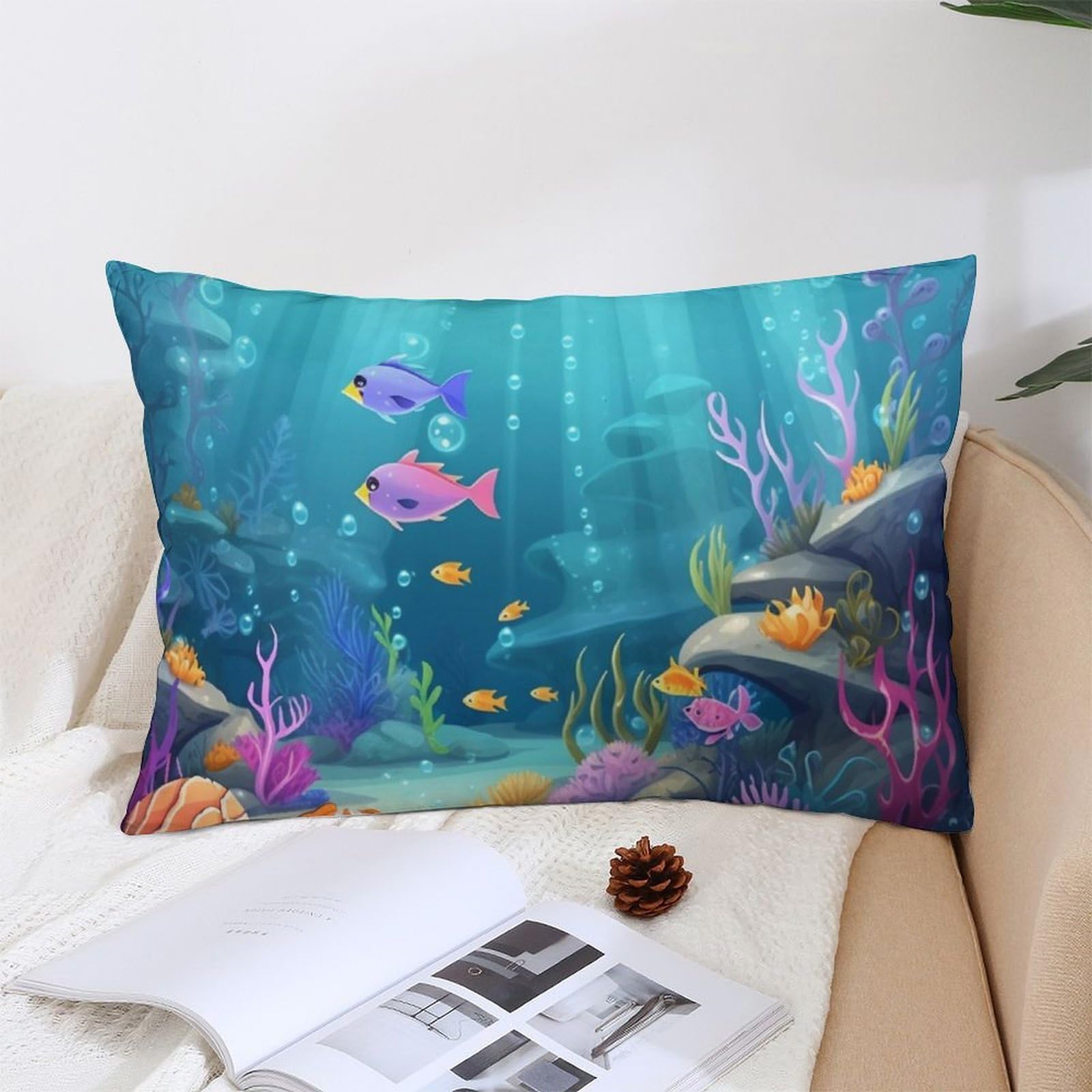 NTVOWPZO Decoration Throw Pillow Covers 12 "x20 Pillowcases Covers Under Sea Soft Pillowcases Modern Farmhouse Home Decor Sofa Cushions Covers for Couch Bed Living Room