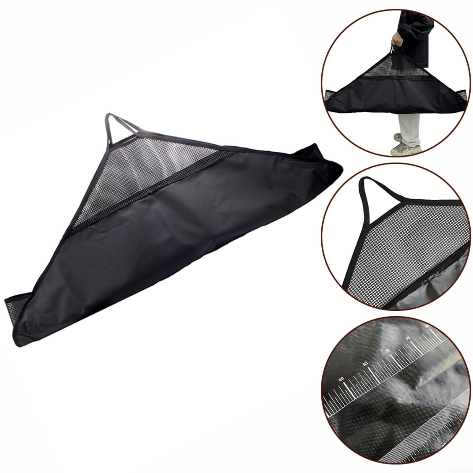 PVC Angel Tapis de réception 124,5 x 55 cm Noir – Livré avec échelles en pouces et centimètres