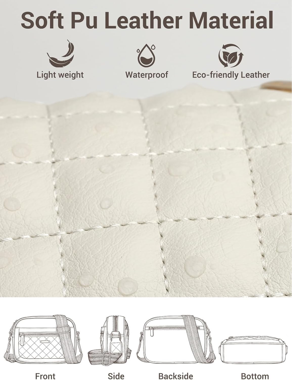 Capolo Crossbody Bags for Women, Small Crossbody Purses Trendy Vegan Leather Women's Shoulder Handbags with Adjustable Strap - Image 6