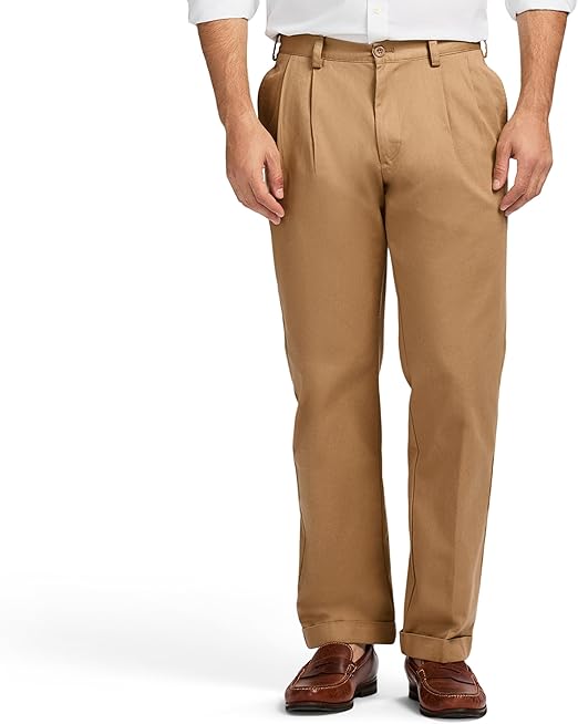 IZOD Men's American Chino Double Pleated Classic Fit Pant