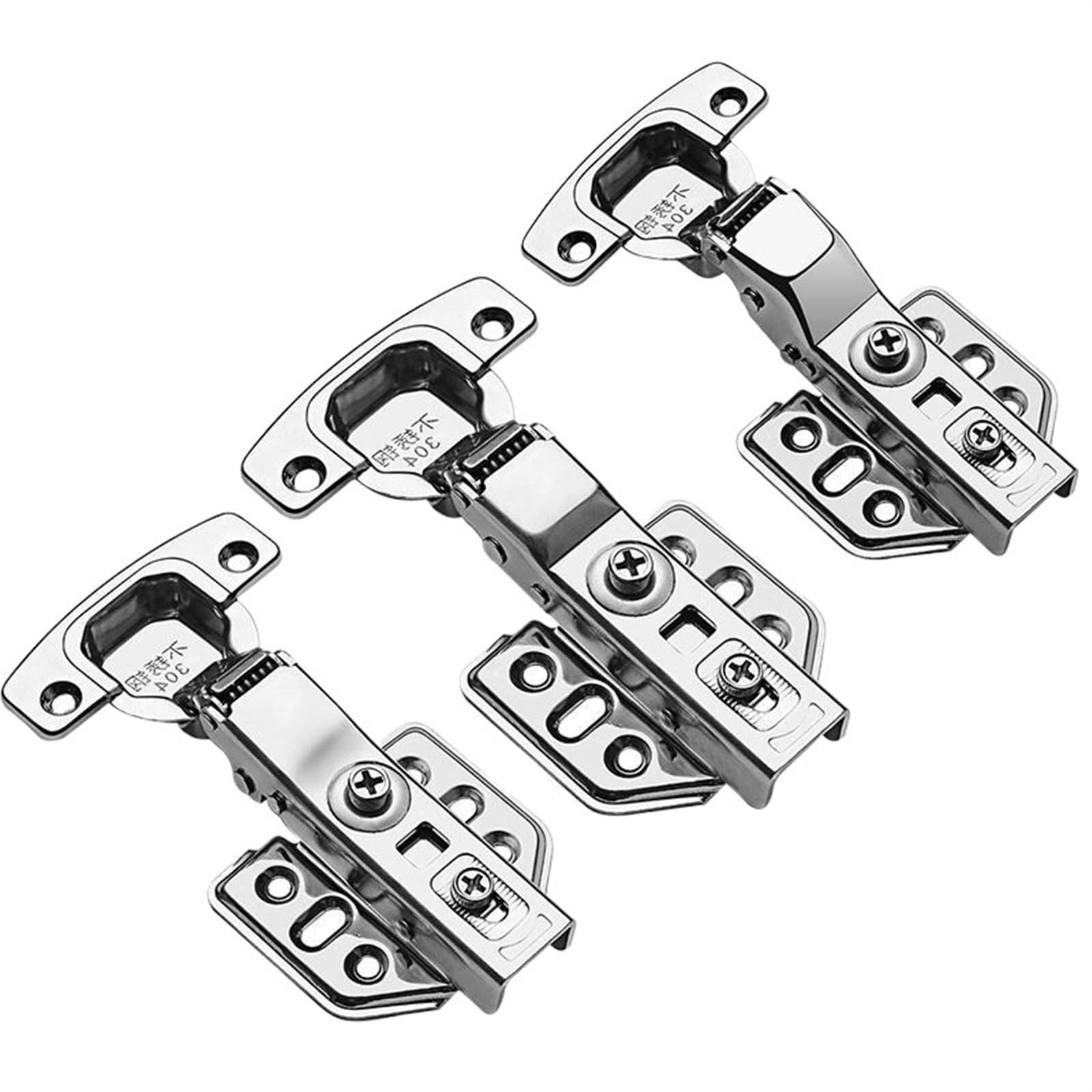 Adgcfkop One Color Stainless Steel Hydraulic Hinges Cabinet Door Hinge Quiet Buffer Damping Furniture 1Pcs