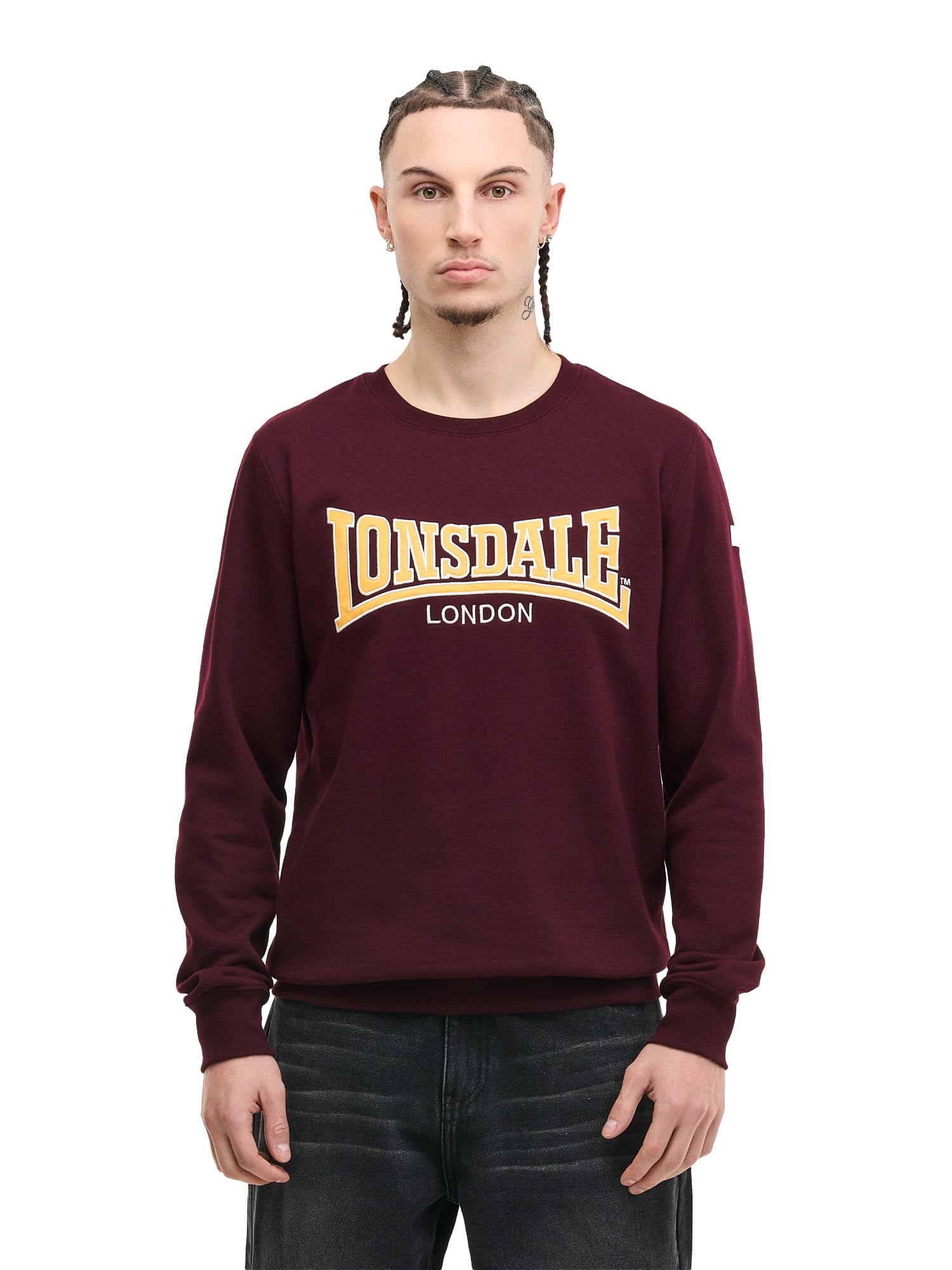 Lonsdale Herren Rundhals Sweatshirt schmale Passform Berger LP181