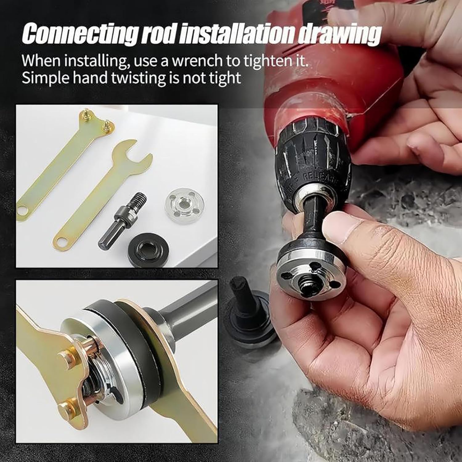Conversion Angle Grinding Adapter Connecting Rod Kit for Electric Drill, 6mm/10mm Electric Drill Angle Grinder Connecting Rod Set, Adjustable Rotary Driver Cutter Shaft Accessories (2, 6mm)