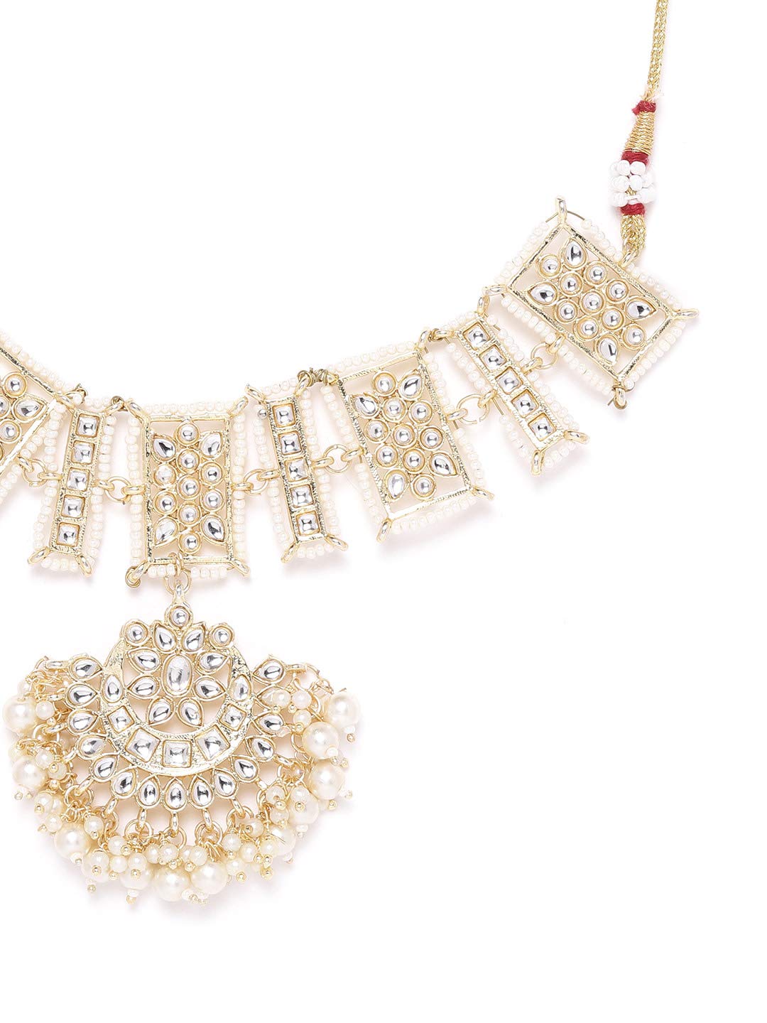 Tone Kundan Choker Necklace Set-ZPFK9645