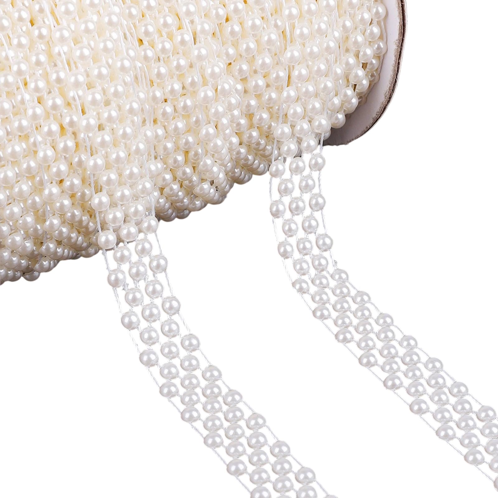 NEWFT Artificial Pearls Beads String Chain for Art Craft Imitation Pearls String Beads for Bouquets Wedding Decoration Bridals Bouquets