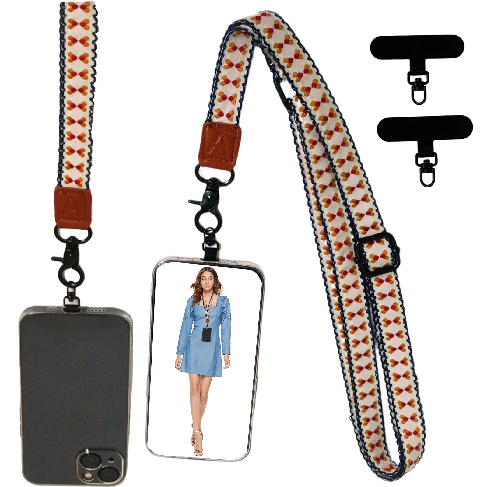 Cordon réglable robuste pour badge identité et clé avec patchs souples - 8