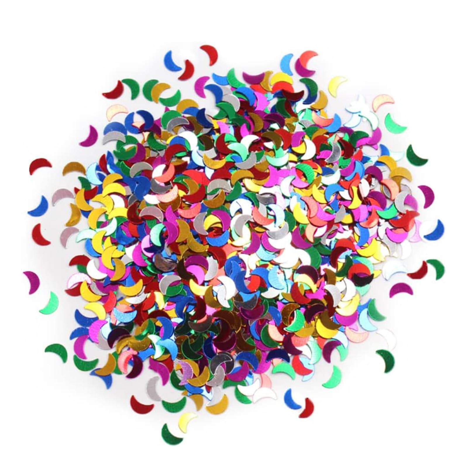 WMYDYFDCConfetti Glitter, 4000pcs 30g Plastic Moon Confetti Sparkly Sequins for Nail Art Decorations and Christmas Party Supplies, Mixed Color