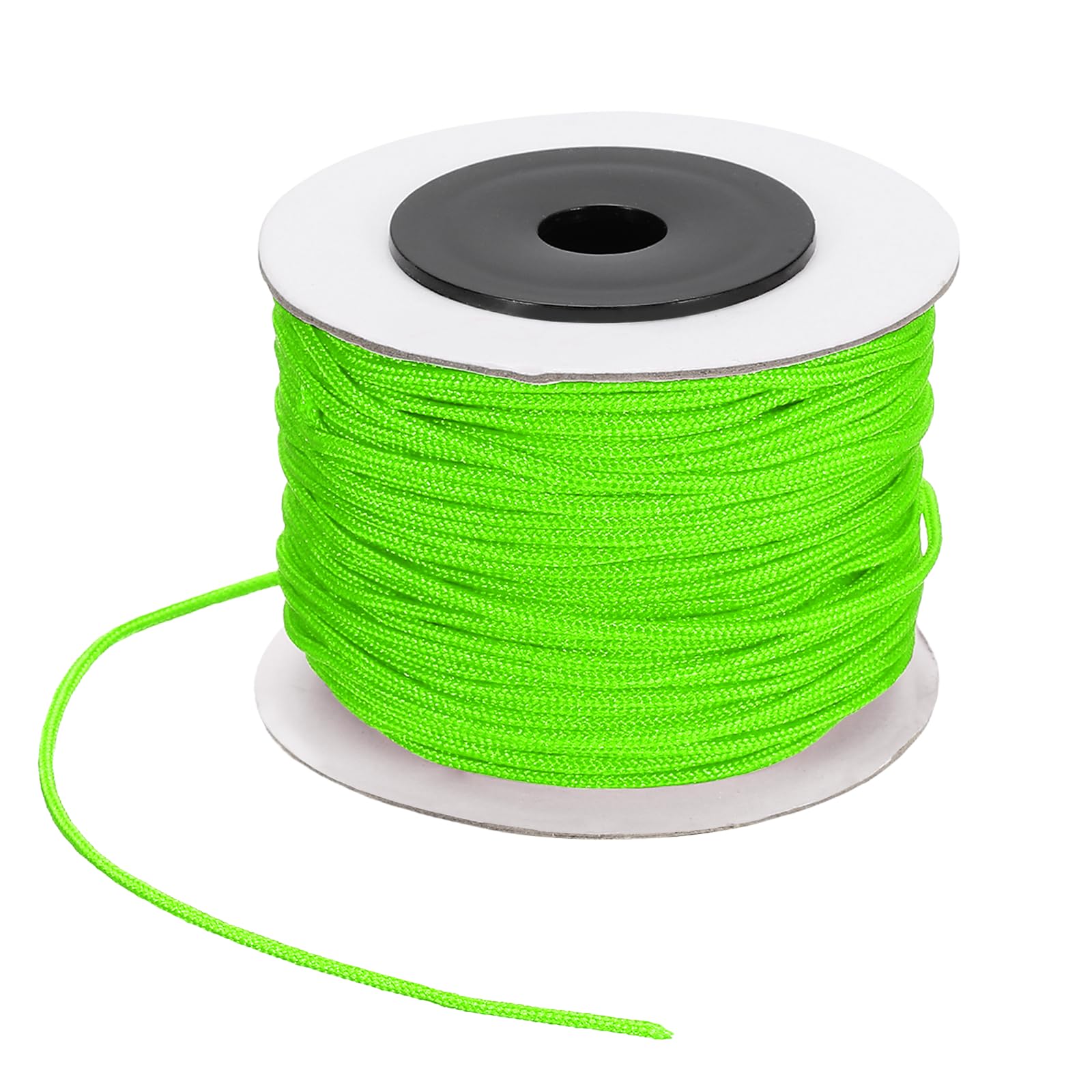 PATIKIL 44 Yard Nylon String for Bracelets, 1.5 mm Nylon Rope Cord Braided Ornament Lanyard Thread Universal Blinds Pull Strings for DIY Craft Bead Bracelet Making, Fluorescent Green