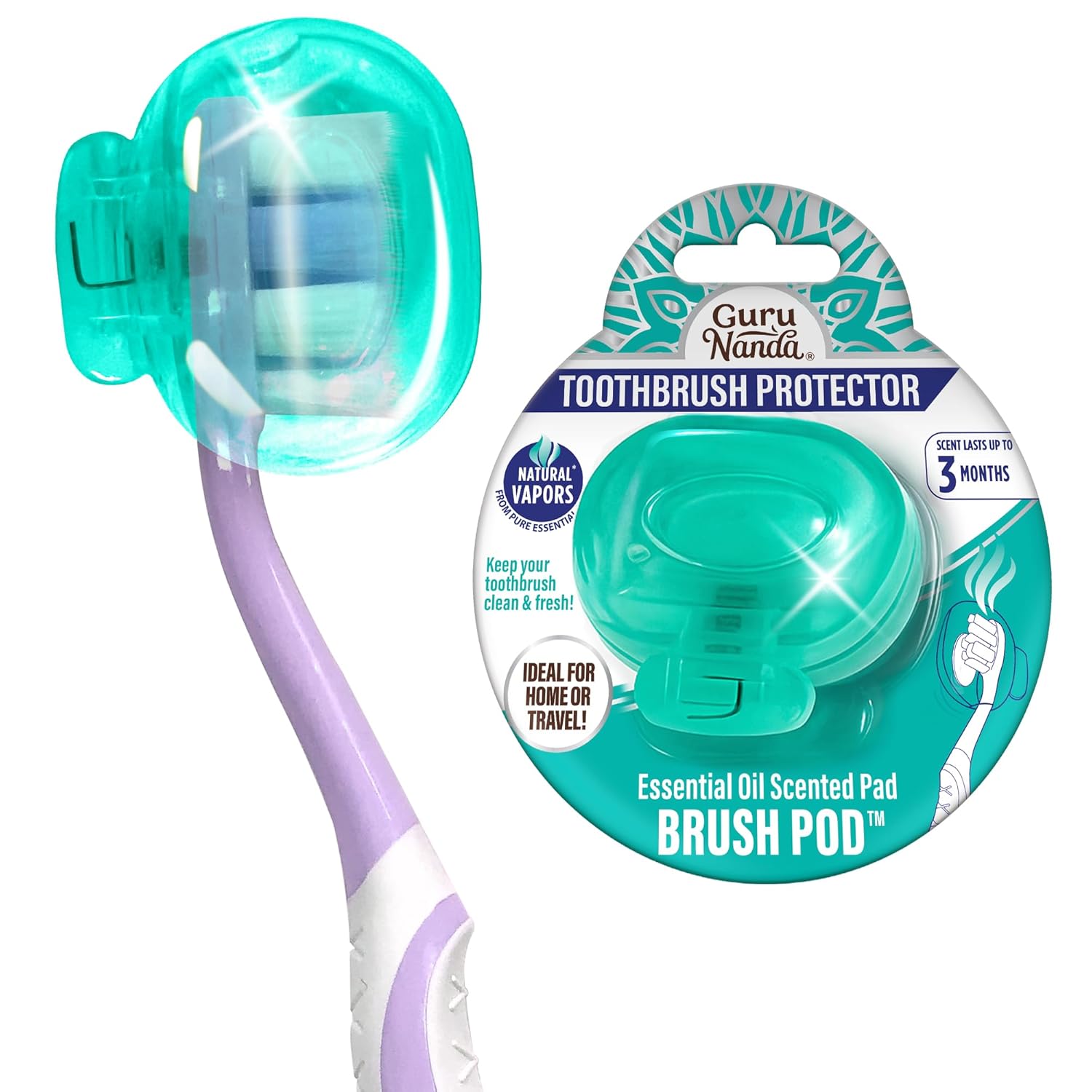 GuruNanda Brush Pods – Toothbrush Cover for Manual & Electric Toothbrush, Keeps Toothbrush Fresh & Clean, Travel Accessories with Natural Essential Oil Vapors, 1 Pack GuruNanda Brush Pods – Toothbrush Cover for Manual & Electric Toothbrush, Keeps Toothbrush Fresh & Clean, Travel Accessories with Natural Essential Oil Vapors, 1 Pack