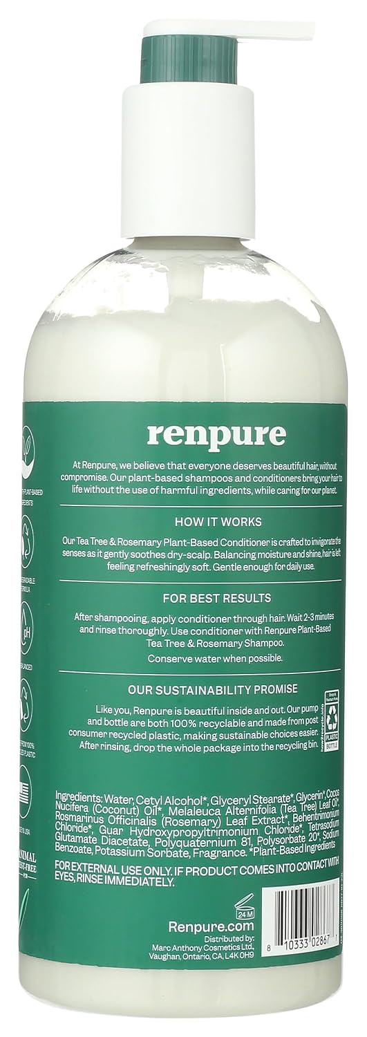 RENPURE Tea Tree & Rosemary Balancing Conditioner for Oily/Normal Hair24oz image 2