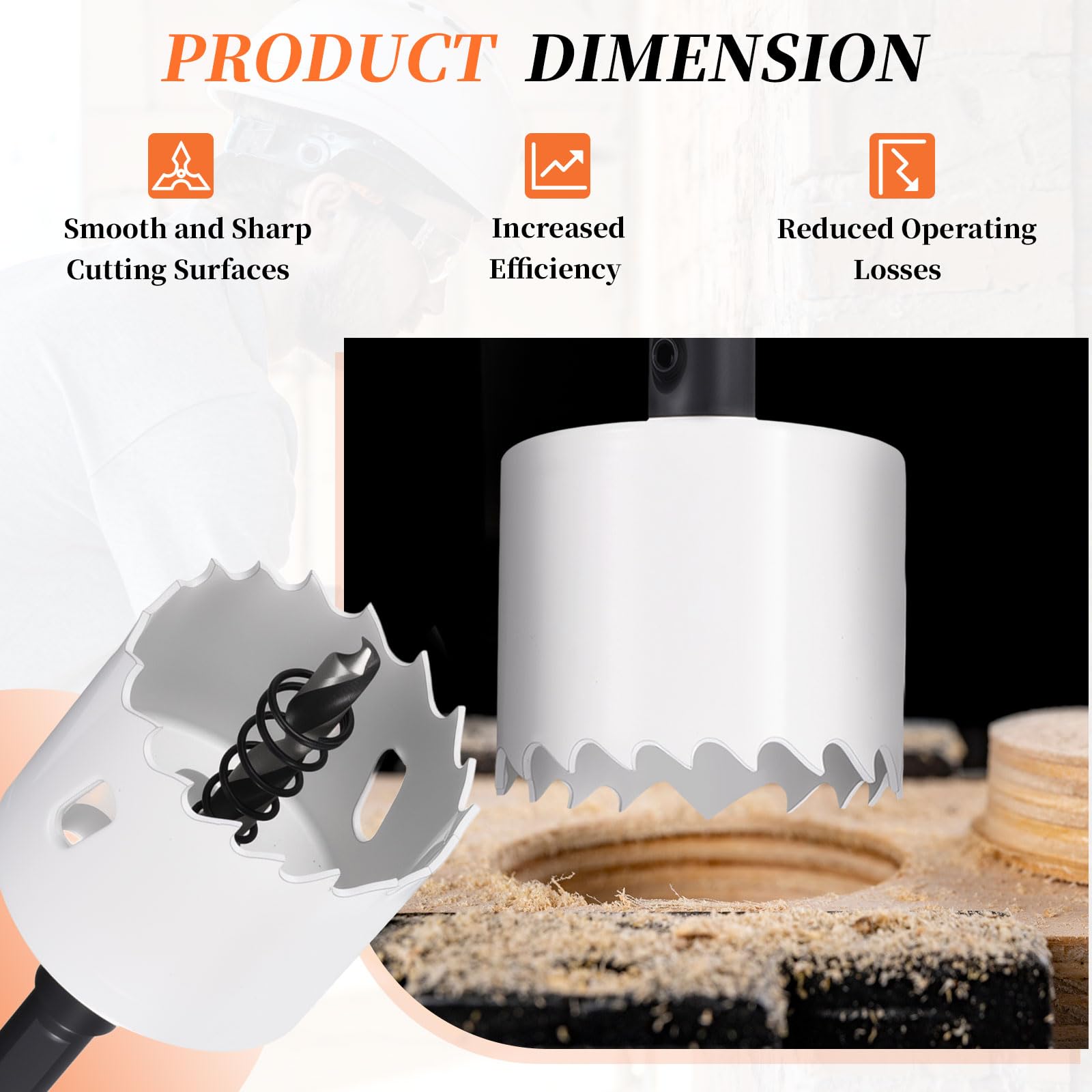 METALLIXITY Bi-Metal Hole Saw 3", M42 HSS Circular Head 76mm Hole Cutter with 2 Pilot Drill Bits - Image 4