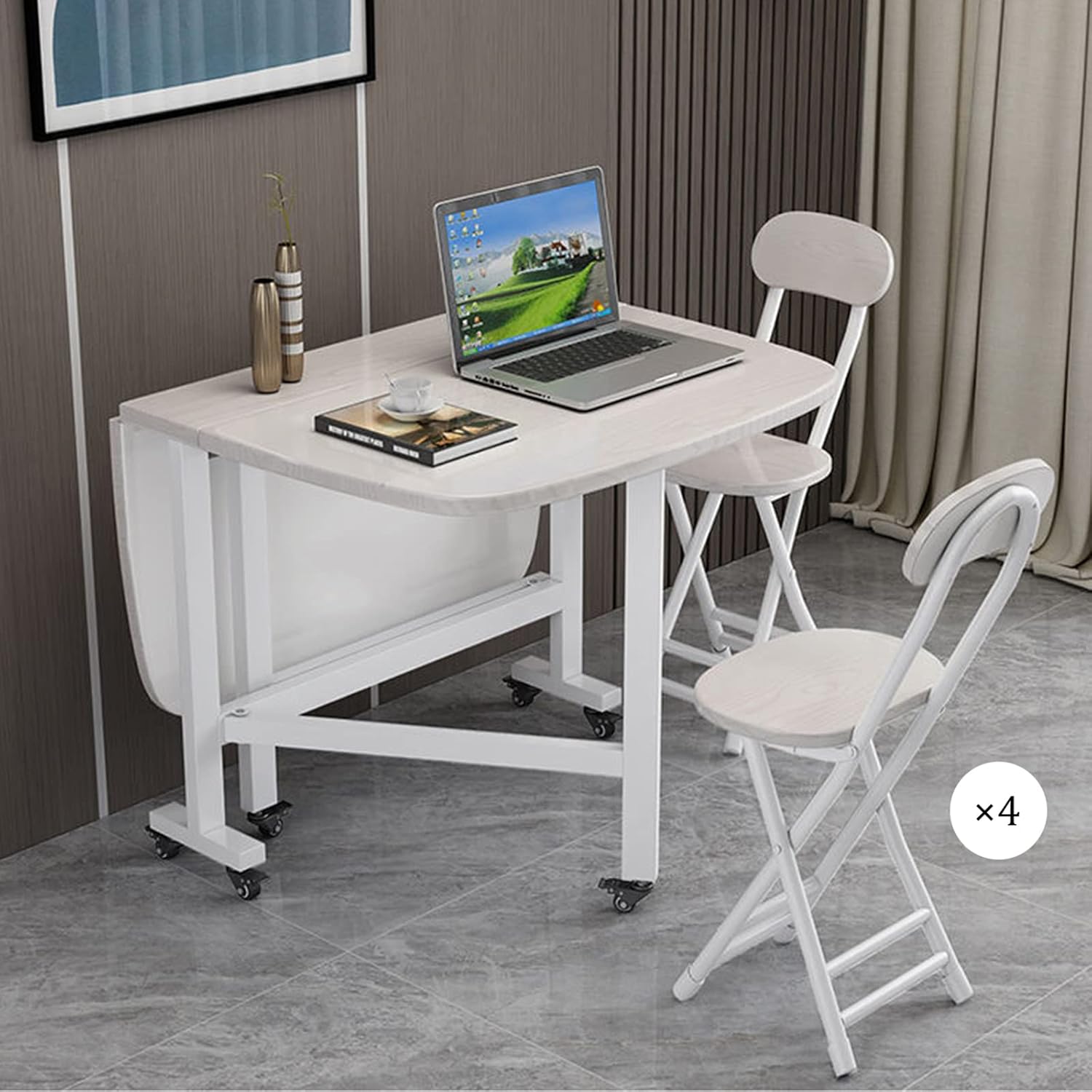 Kitchen Folding Tables, Butterfly Folding Dining Set 4 SpaceSaving