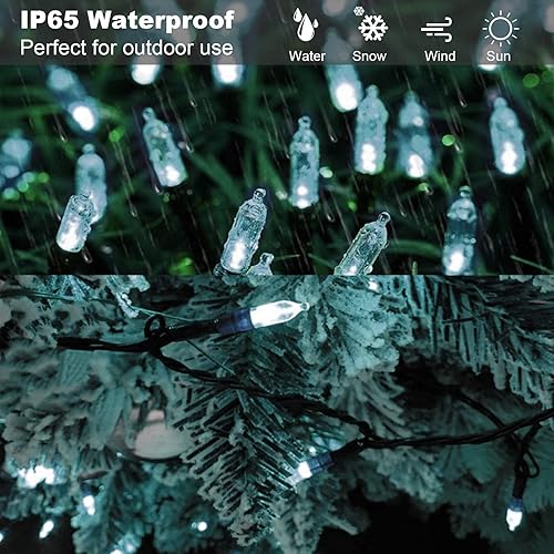 Miniatura 2 de Luces de Navidad Koxly funciona con baterías, 18 pies, 50 luces LED impermeables con temporizador remoto de 8 modos, decoración de jardín,