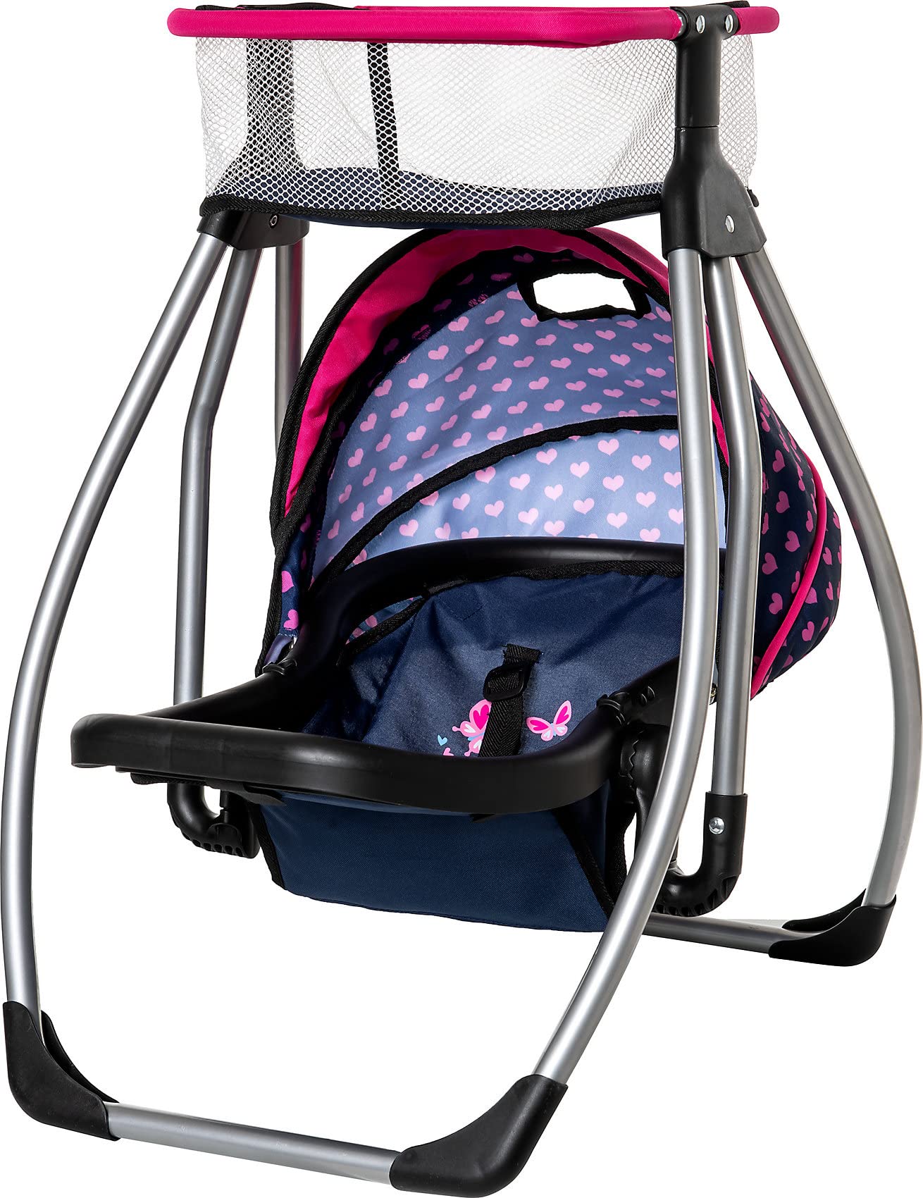 Bayer Design 63554AB Trona para muñecas con Bandeja de Comedor, Convertible en Cuna para muñecas, Accesorios para muñecas