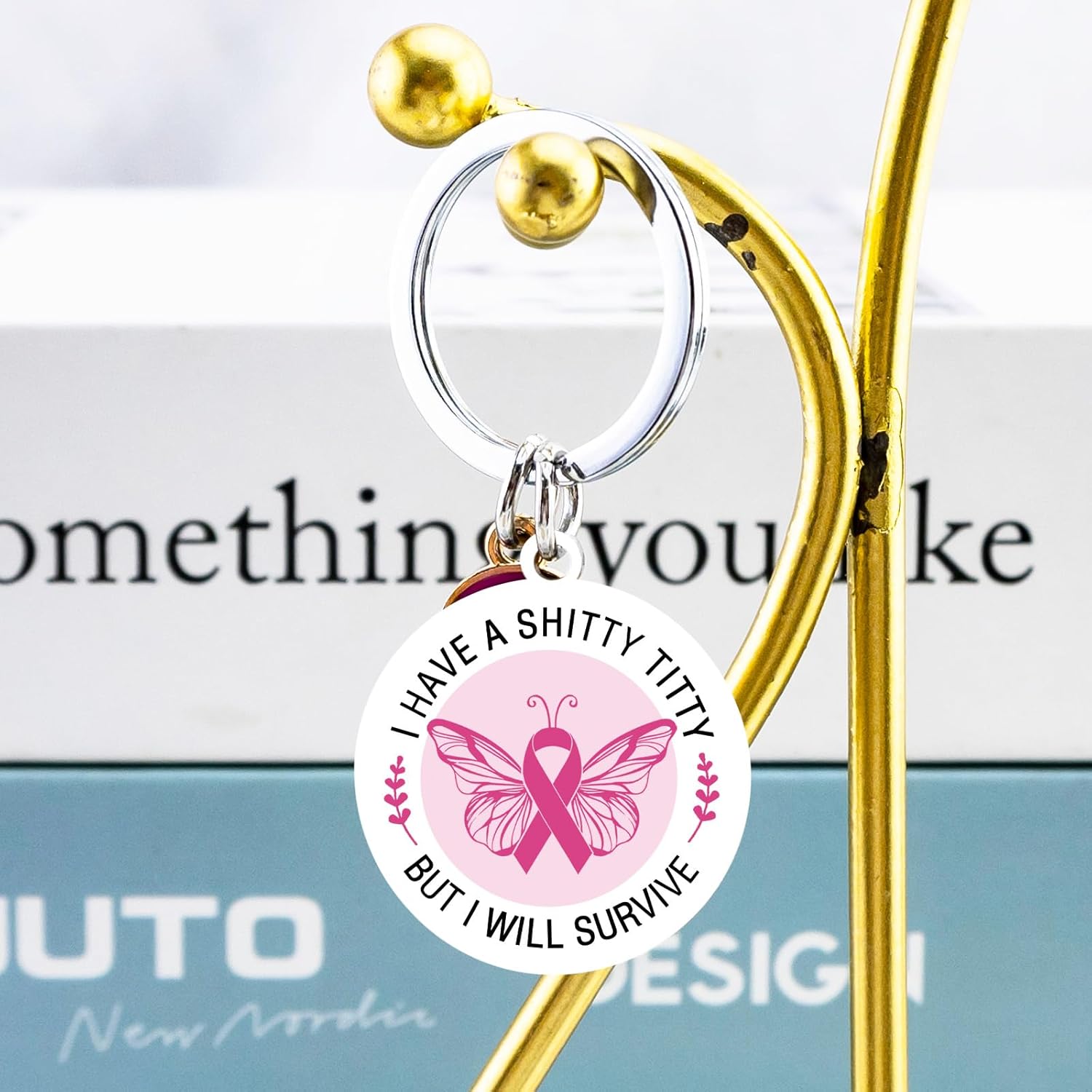 OEHEDOU Cancer Survivor Gifts For Woman Breast Cancer Awareness Accessories Inspiration Gifts For Women Encouragement Present For Women Breast Cancers Awareness Keychain Gift For Survivors - Image 4