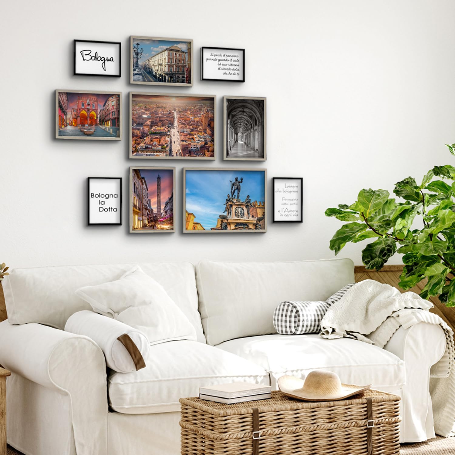 Giallobus - Set 10 poster da parete - Raccolta città Bologna - Carta Patinata - | 2 x A3 42x30cm | 4 x A4 30x21cm | 4 x A5 21x15cm | - SENZA CORNICI - Stampe moderne soggiorno