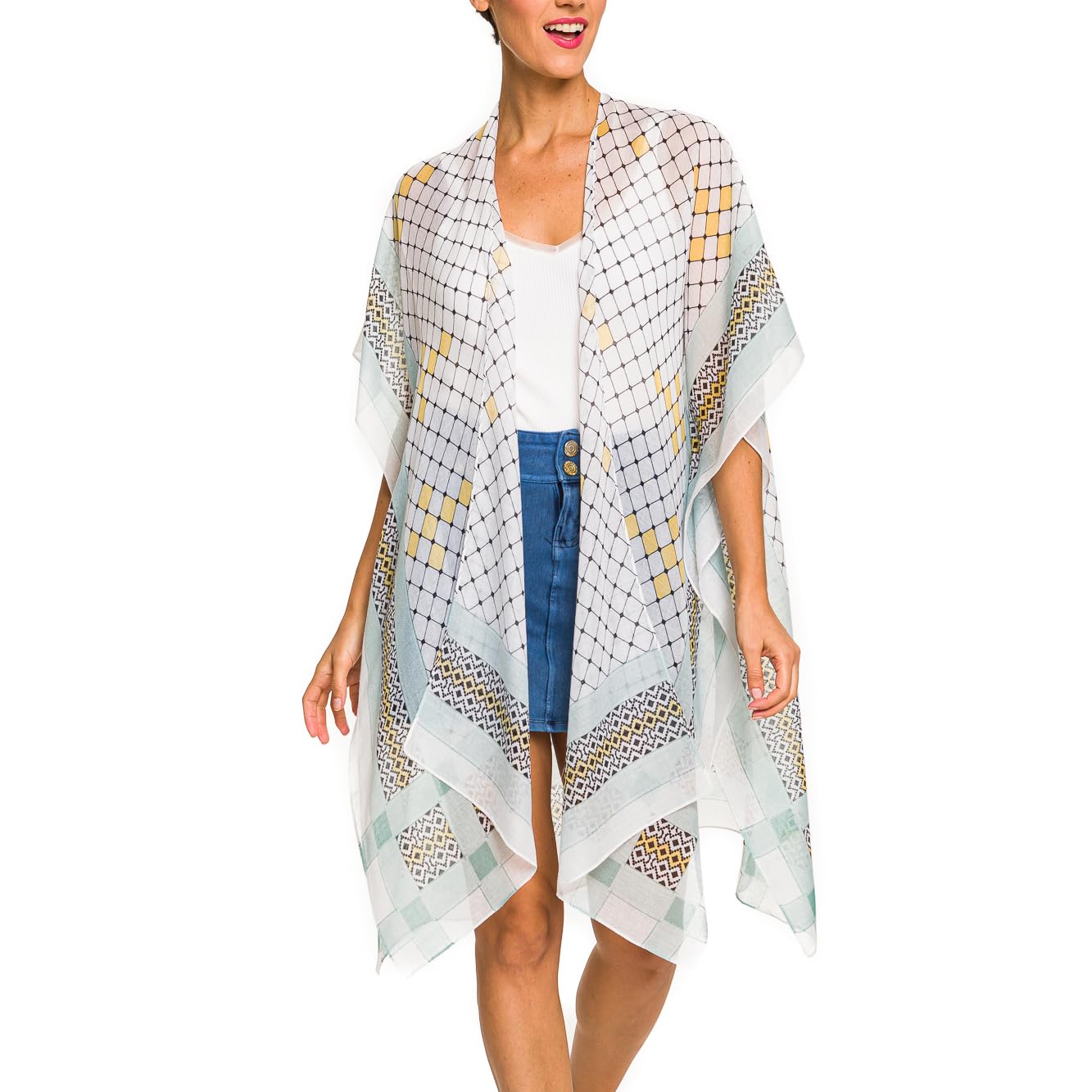 MELIFLUOS DESIGNED IN SPAIN Women's Beach Cover Up Swimsuit Kimono Pareo Sarong Beach Wear Dress for Summer