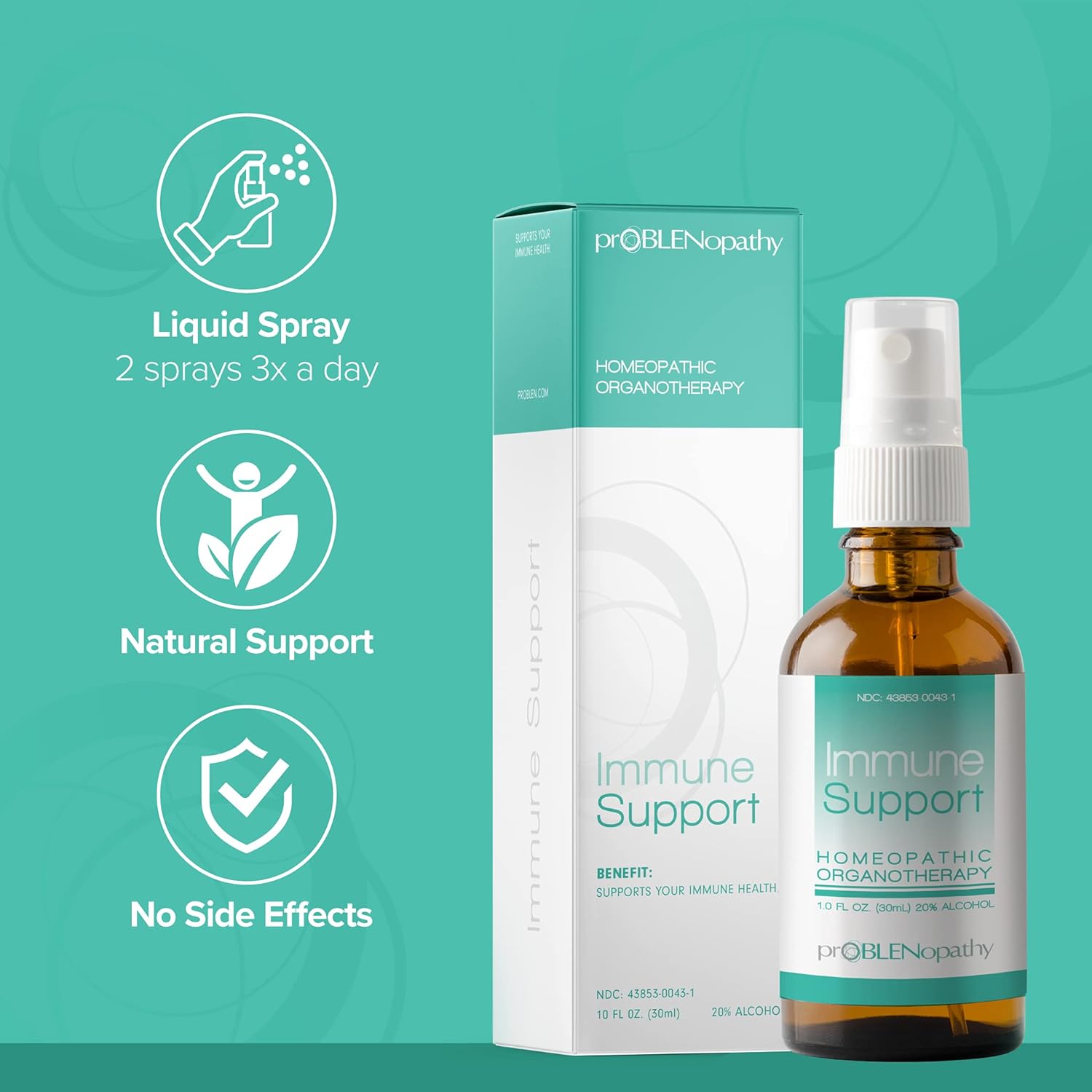 Herbal Immune System Support Spray 1 Fl oz (30 ml) - Natural Protection for Your Wellness - Strengthen Your Body's Resilience - Liquid Oral Spray with 30 Days Supply - Easy to Use