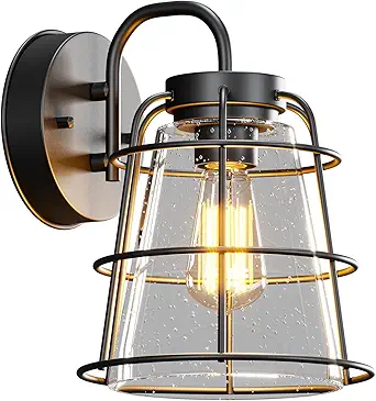 Exterior Wall Light Fixture for Porch Garage Doorway Entryway Courtyard Corridor Hallway, Waterproof Outdoor Wall Lamp Sconce with Opened Bottom, Outside House Wall Mount Lighting