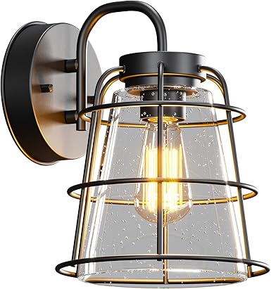 Exterior Wall Light Fixture for Porch Garage Doorway Entryway Courtyard Corridor Hallway, Waterproof Outdoor Wall Lamp Sconce with Opened Bottom, Outside House Wall Mount Lighting