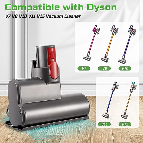 Miniatura 2 de WIOR Accesorios de vacío Motorhead para Dyson V7 V8 V10 V11 V15 Aspiradoras de liberación rápida, mini cabezal de succión de cepillo eléctrico con