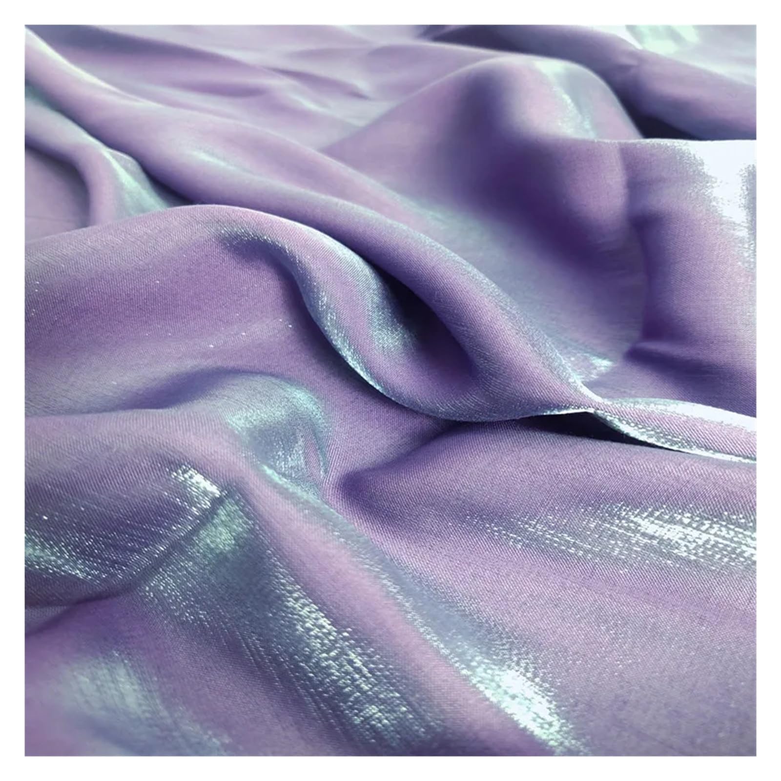 Satin Fabric 50x150cm Gradient Color Mercerized Satin Fabric Shiny Crystal Glass Silky Glitter Iridescent DIY Sewing Shirt(Color-13)