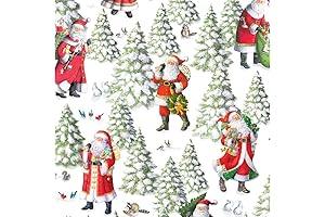Caspari Woodland Santa Gift Wrapping Paper