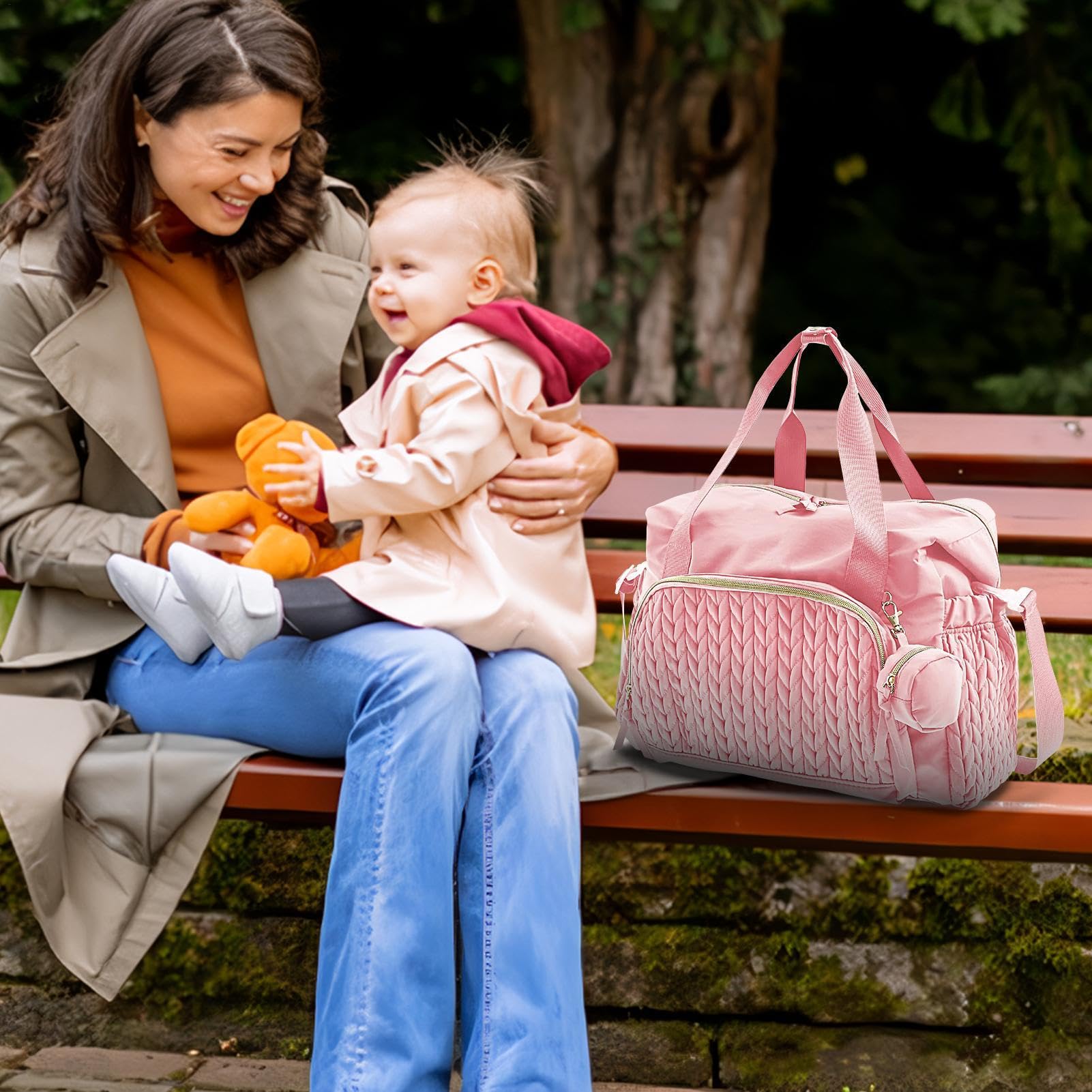 Generisch Diaper Bag, duża pojemność, torba na ramię, wielokrotnego użytku akcesoria podróżne, organizer, wielofunkcyjne przechowywanie dla rodziców, w domu, na wycieczki i wyjścia