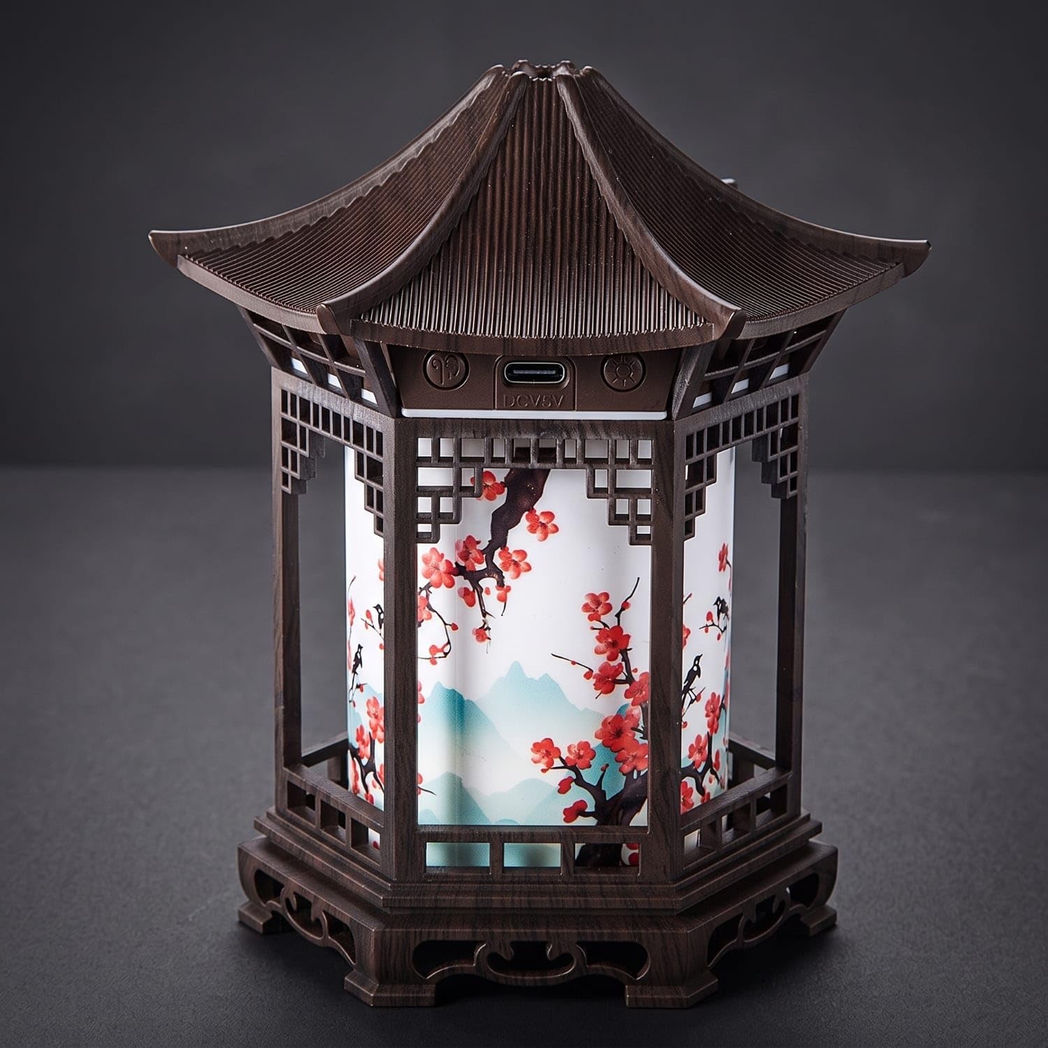 Decorative Lantern Humidifier Desktop Humidifier with Ambient Light Compact Mini for Desk, Bedside Table, Office, Bedroom, Light Wood-image-31