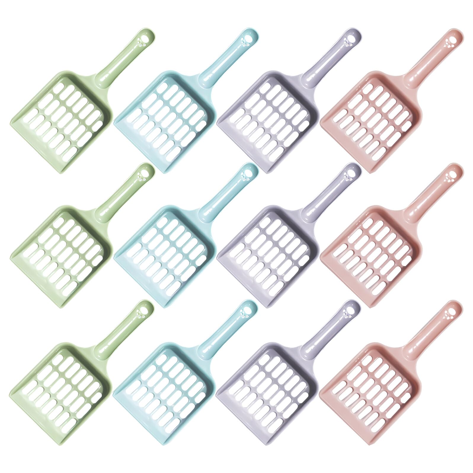 Abaodam 24 Pezzi Paletta Lettiera Gatti in Plastica Setaccio Fine per Pulizia Facile e Veloce Strumento Resistente e Leggero per Lettiera di Gatti e Cuccioli Compatibile con Tutte Le