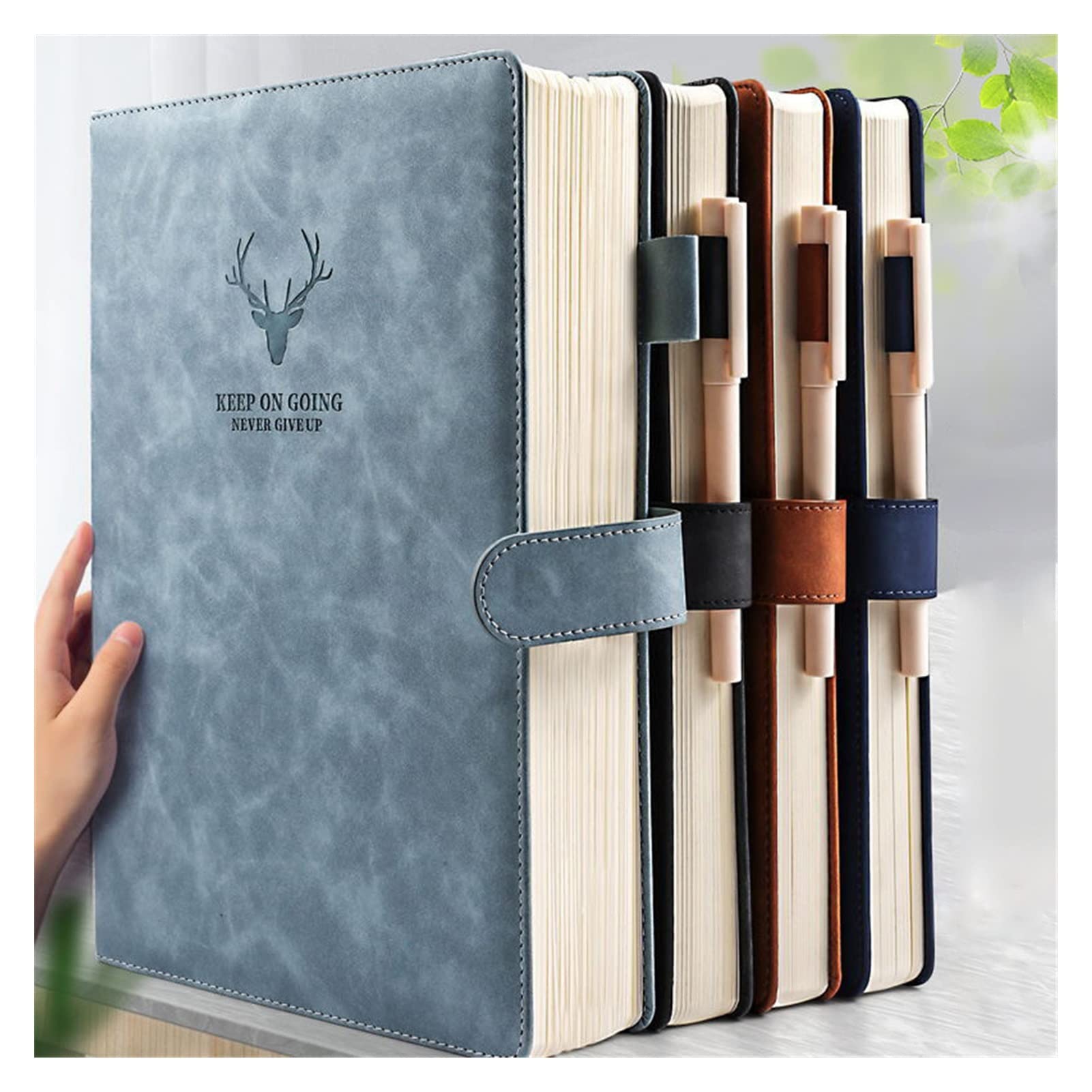 A4 Notebook Ultra-Dicke Verdickte Notizblock Business Weiche Lederarbeitsbesprechung Rekordbuch Buch Bürher Skizzenbuch Studenten Süß (Color : Deep Sea Blue A4)