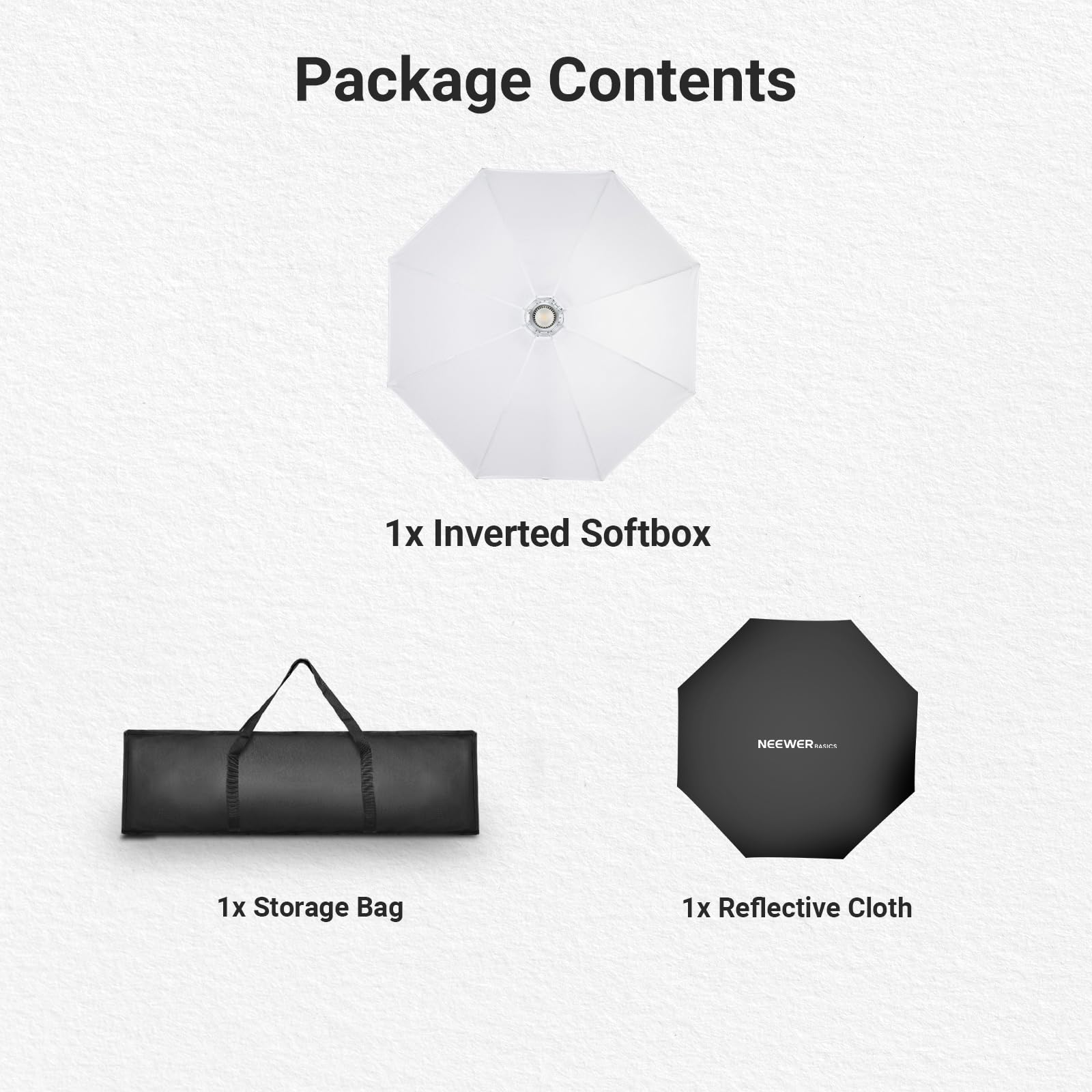 NEEWER Basics Softbox odwrócony ośmiokątny uchwyt Bowens (zdejmowany), 35,4 '' Zestaw oświetleniowy Soft Box Natychmiastowe składane do AS600B CB300B FS600B FS600C FS300B FS230C Q6 Q4 Pro S102-400W