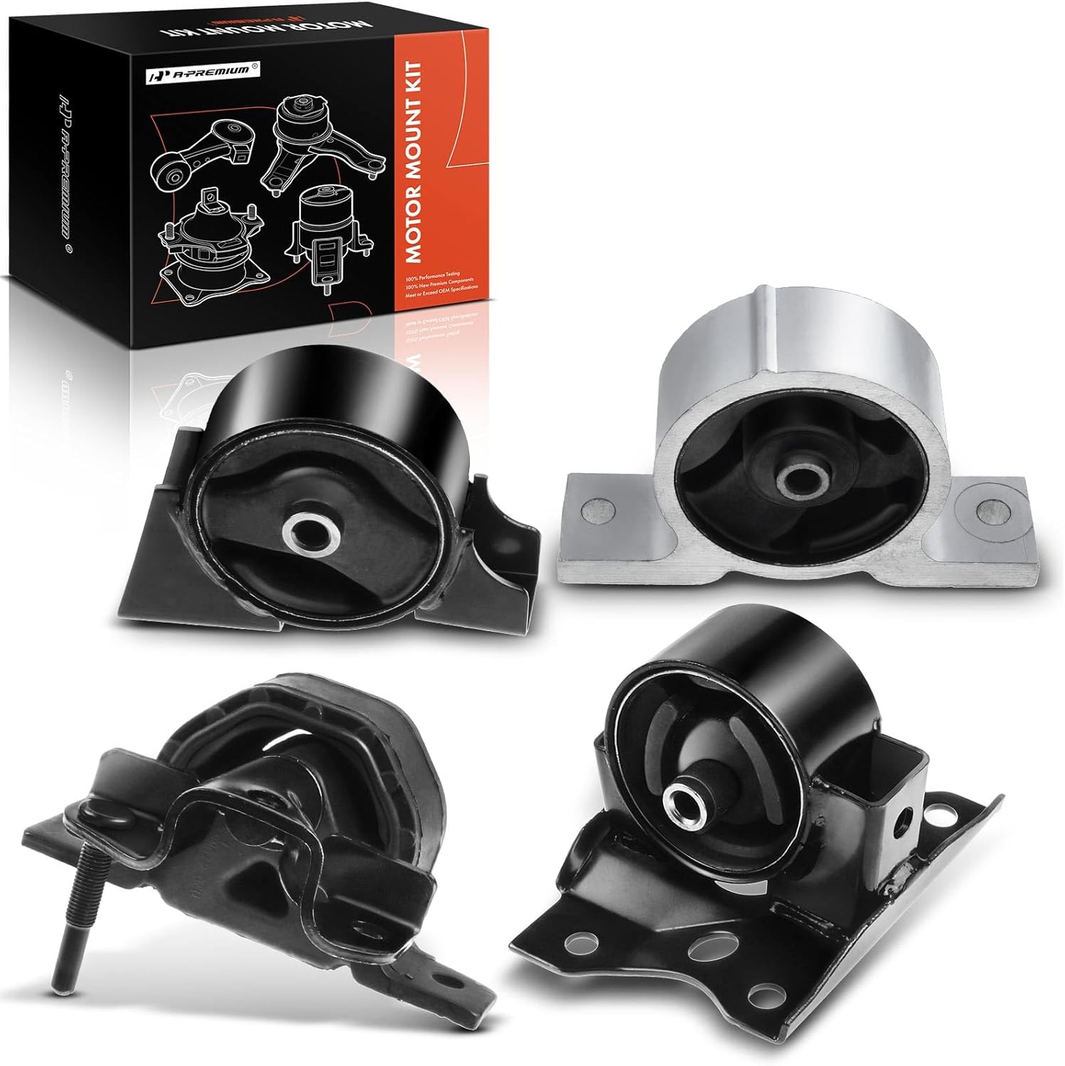 A-Premium 4PCS Engine Motor Mount and Transmission Mount Set Compatible with Nissan Sentra 2000 2001 2002 2003 2004 2005 2006 L4 1.8L, Automatic Transmission, Replace# 112104Z000, 112202J210