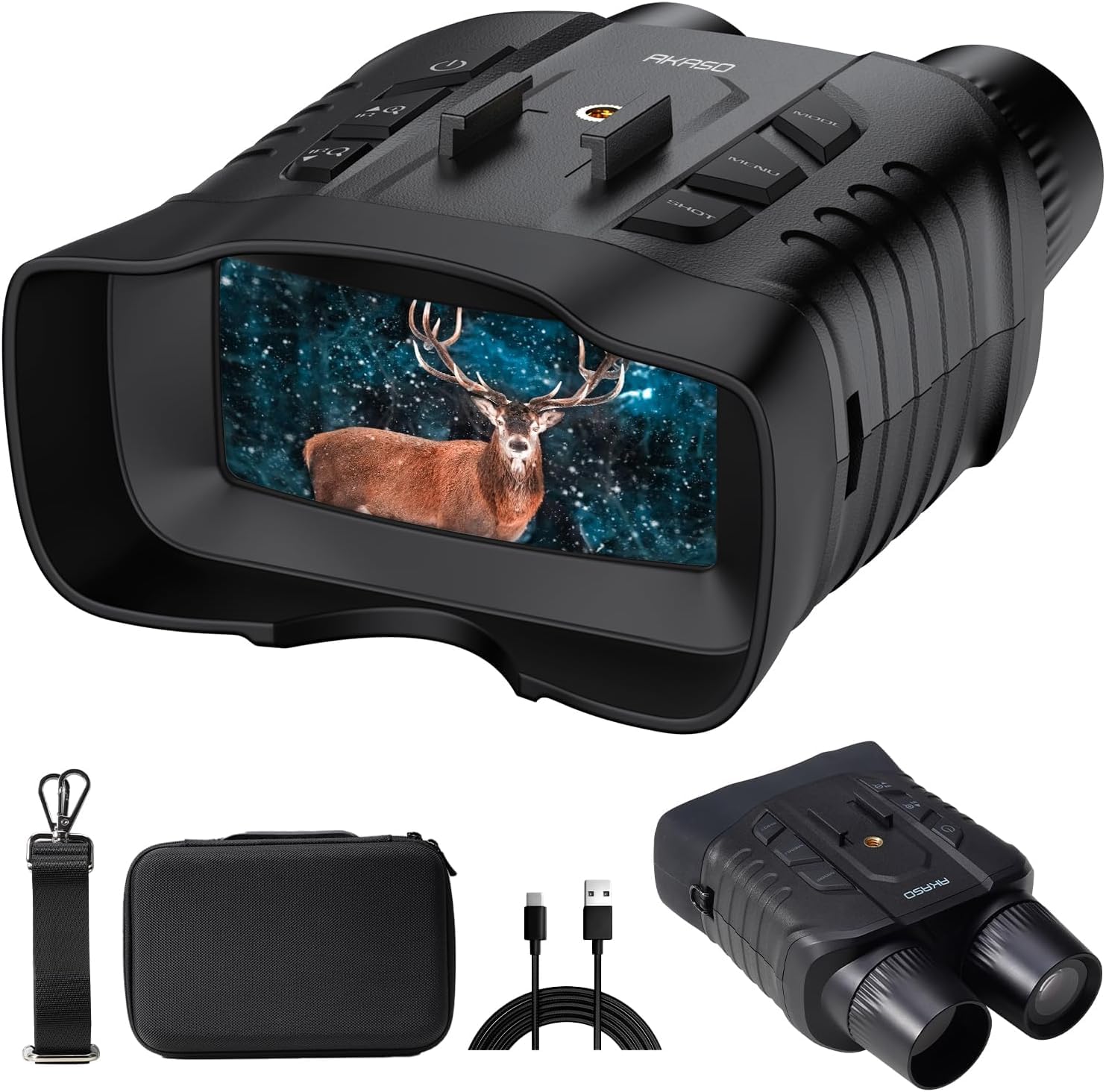 AKASO Seemor-200 Night Vision Goggles - 4K Full Color Night Vision Binoculars for Adults, App-Enabled Photo and Video Saving,AI-ISP 3280FT Viewing
