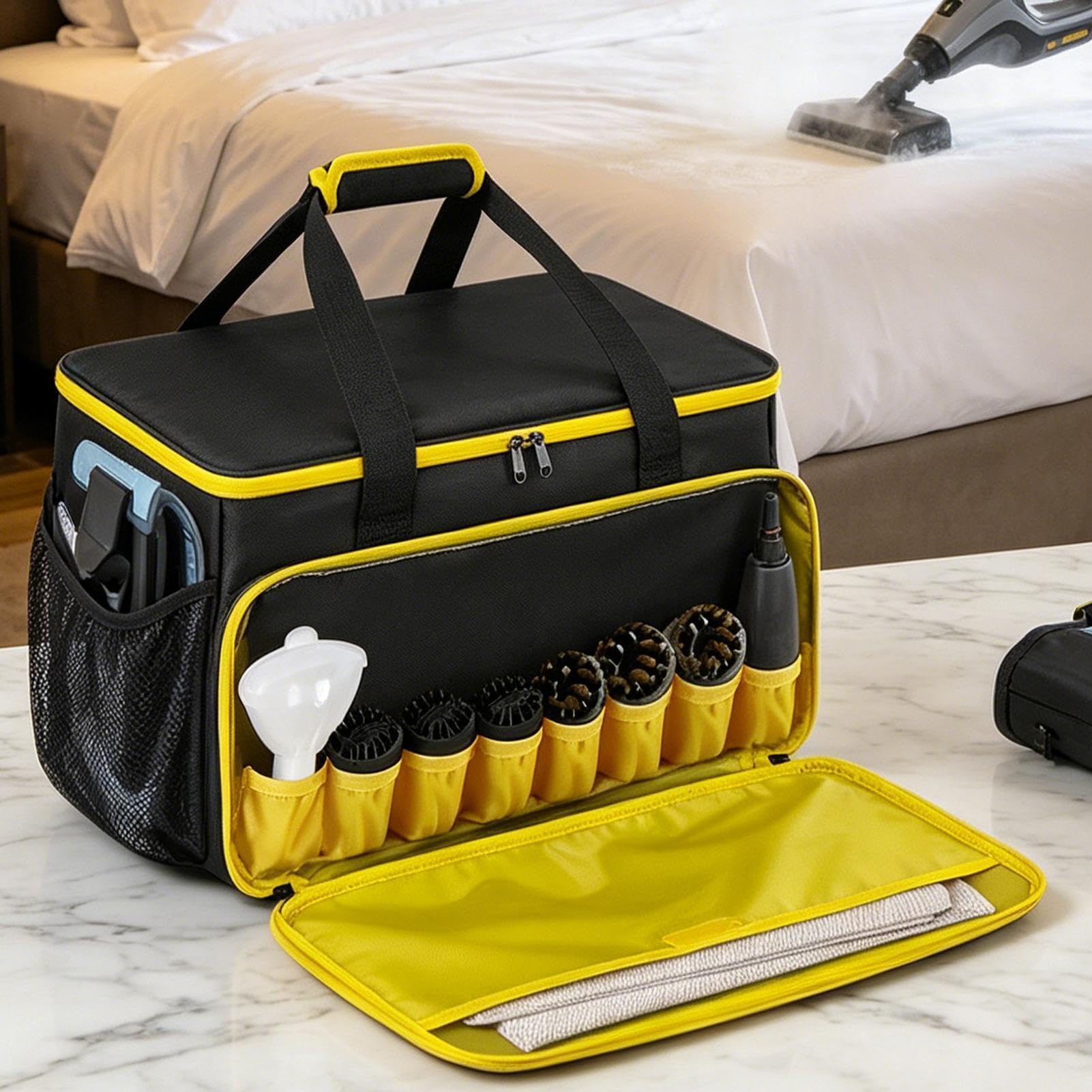 Bolsa Para Limpiador A Vapor Almacenamiento con Compartimentos de Máquina | Bolsa Alta Resistencia Limpiador Vapor para Hogar, Industria, Comercio, Restaurante, Baño, Patio y Jardín Trasero