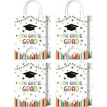 Brattol 16 Pieces 5TH Grade Graduation Goody Bags,Class of 2026 5TH Grade Grad Gift Snacks Treat Candy Party Favors Bags with Handles for Eighth Grade Graduation Theme Party Supplies Decoration