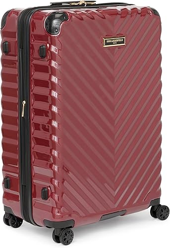 Miniatura 6 de Karl Lagerfeld Paris Maleta para mujer ruedas giratorias rígidas Borgoña Ruedas giratorias de maleta rígida