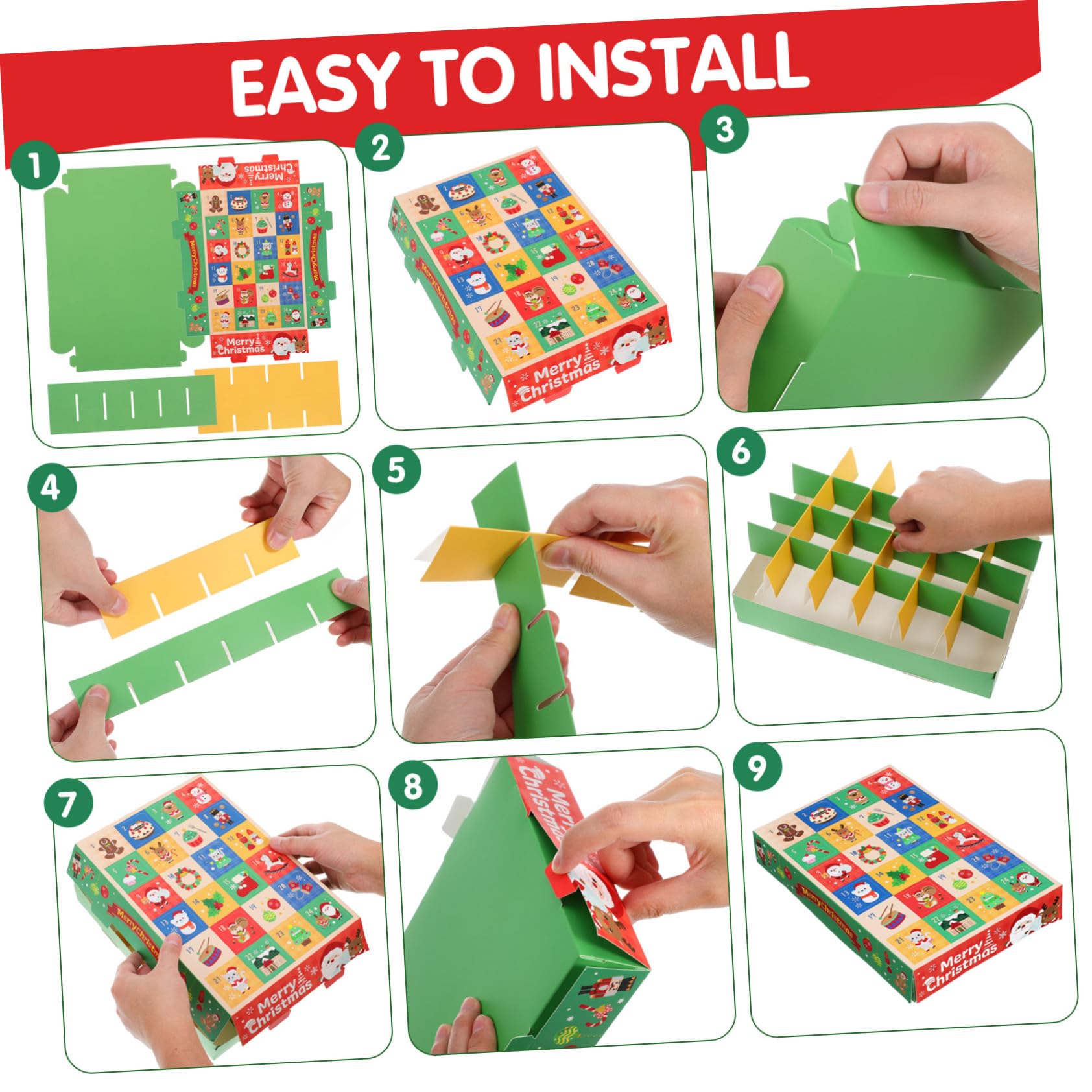 Gatuida 5 Pièces Boîtes à Compartiments Boîtes Cadeaux Papier Vides Pour Noël Personnalisables Contenants Cadeaux De Noël