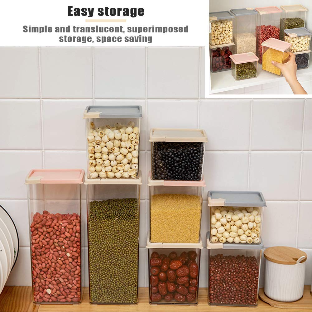 Recipientes Para Almacenamiento De Cereales (Juego De 6) Herméticos Almacenamiento De Alimentos Con Tapa De Fácil Vertido, Resistentes A La Humedad Y Sin BPA, Ideales Para Pasta, Nueces, Espaguetis