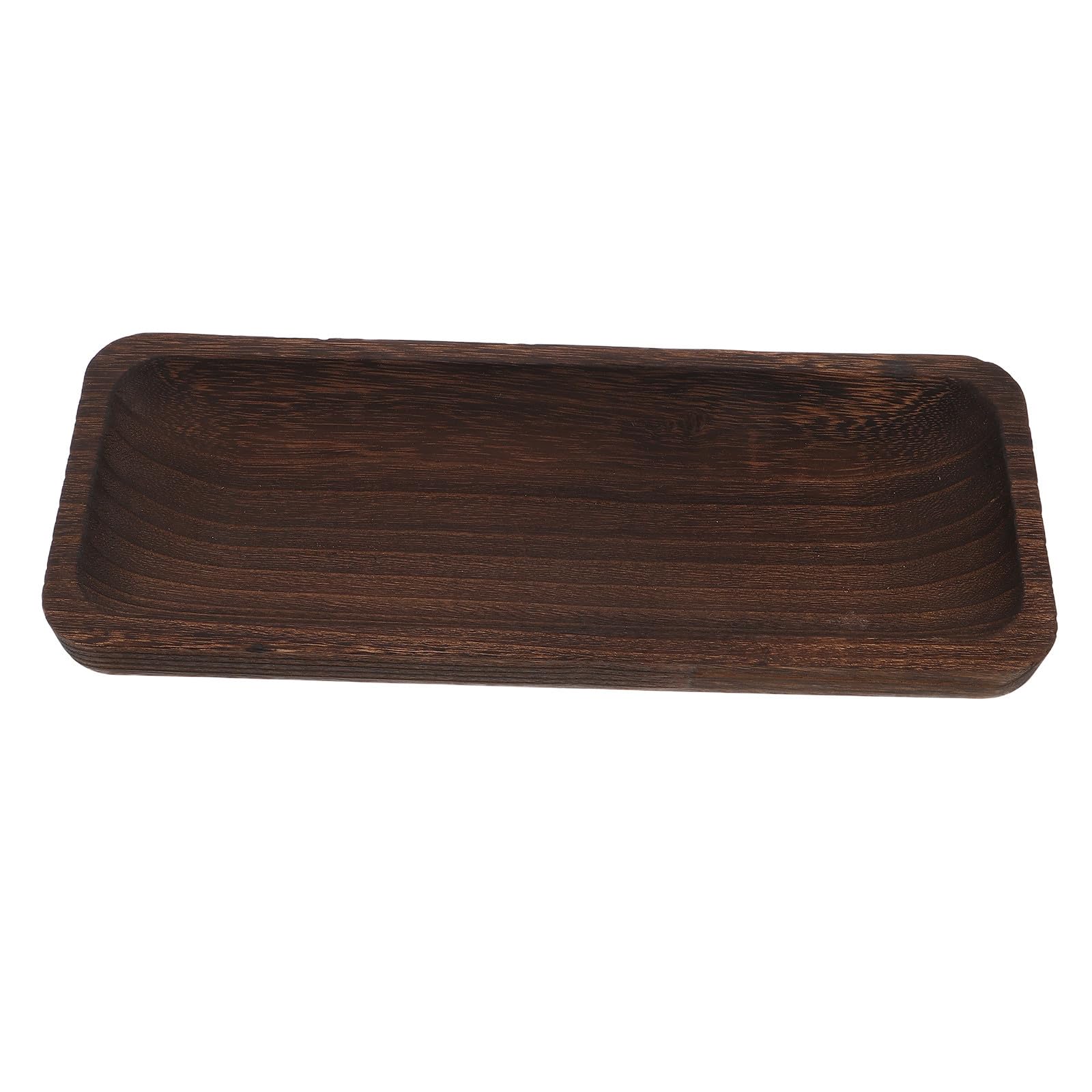Bandeja decorativa de madera marrón rectangular rustica para mesa 1