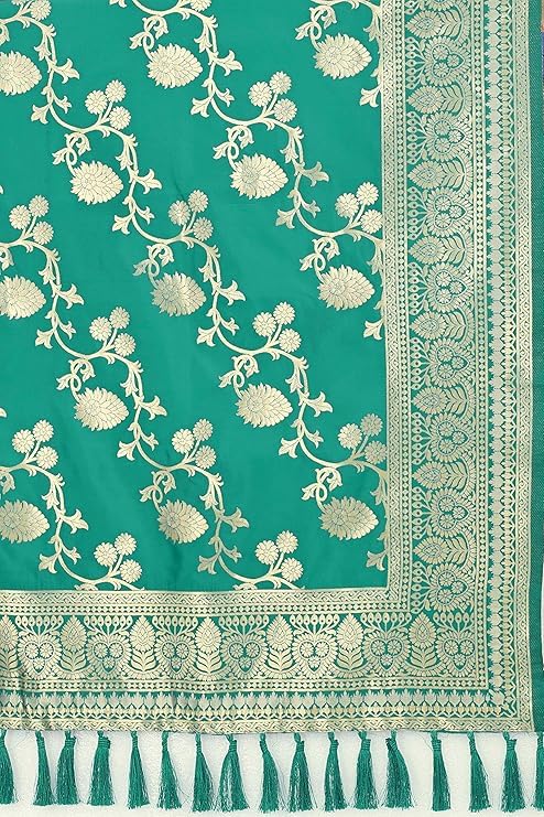 Women's Banarasi Silk Dupatta, Woven Floral Design4