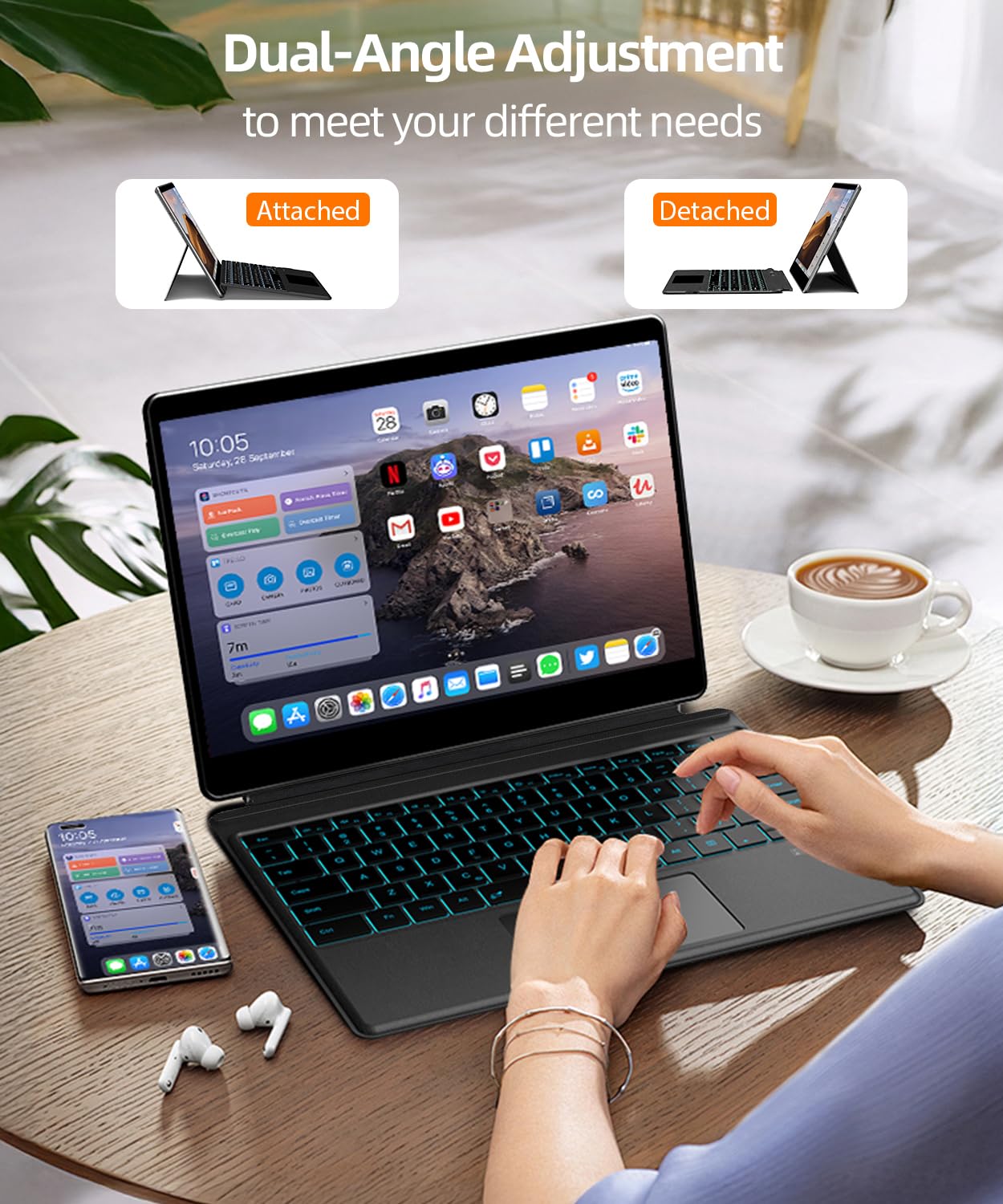 Amazon.com: Seteesamvo Surface Pro Keyboard Bluetooth Connection