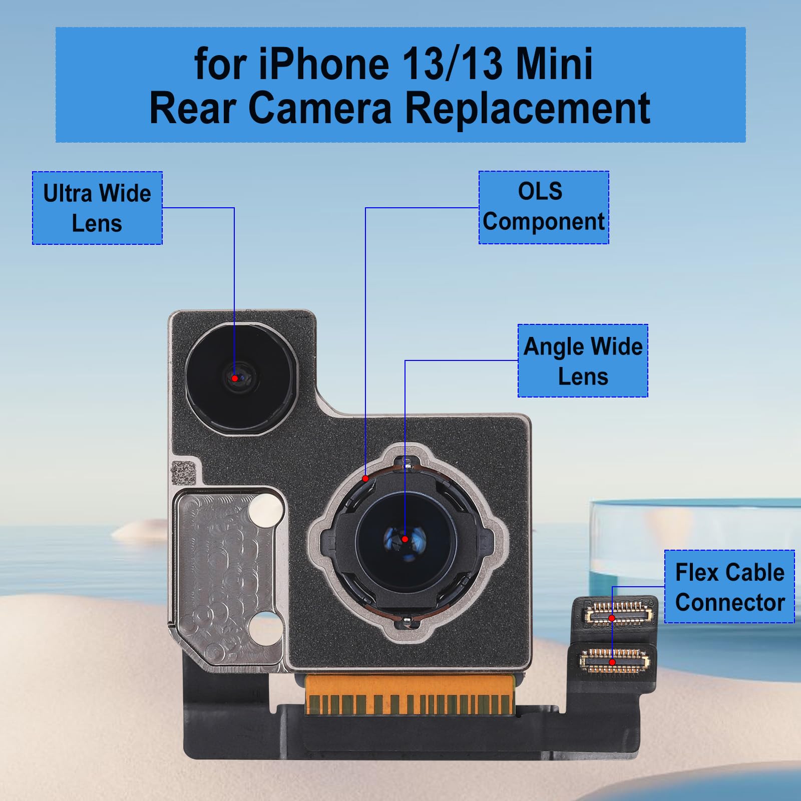 Amazon.co.jp: CYKJGS iPhone 13用メインリアカメラ交換用OEM 13ミニ